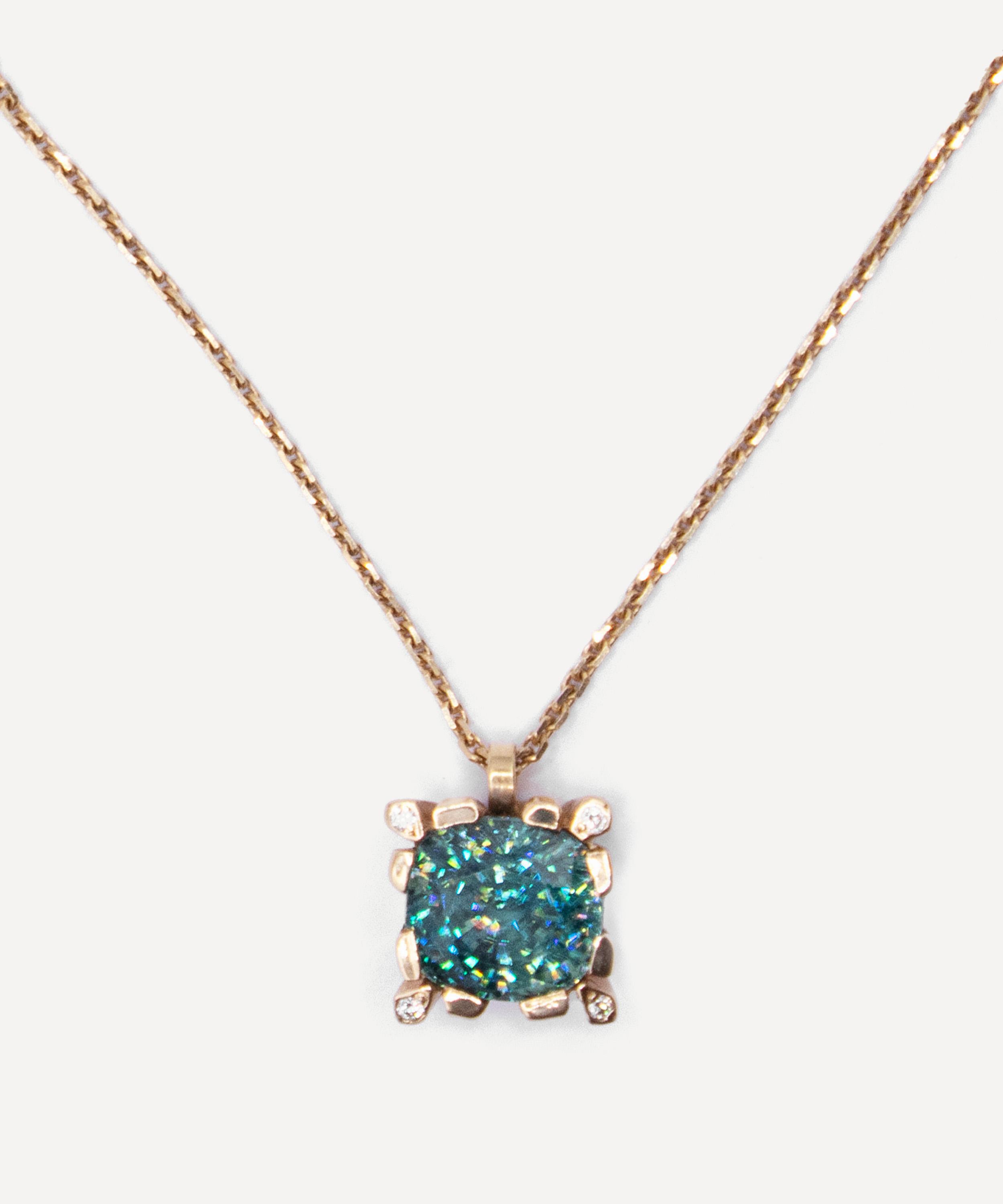 Kojis - 14ct Gold Zircon Pendant Necklace