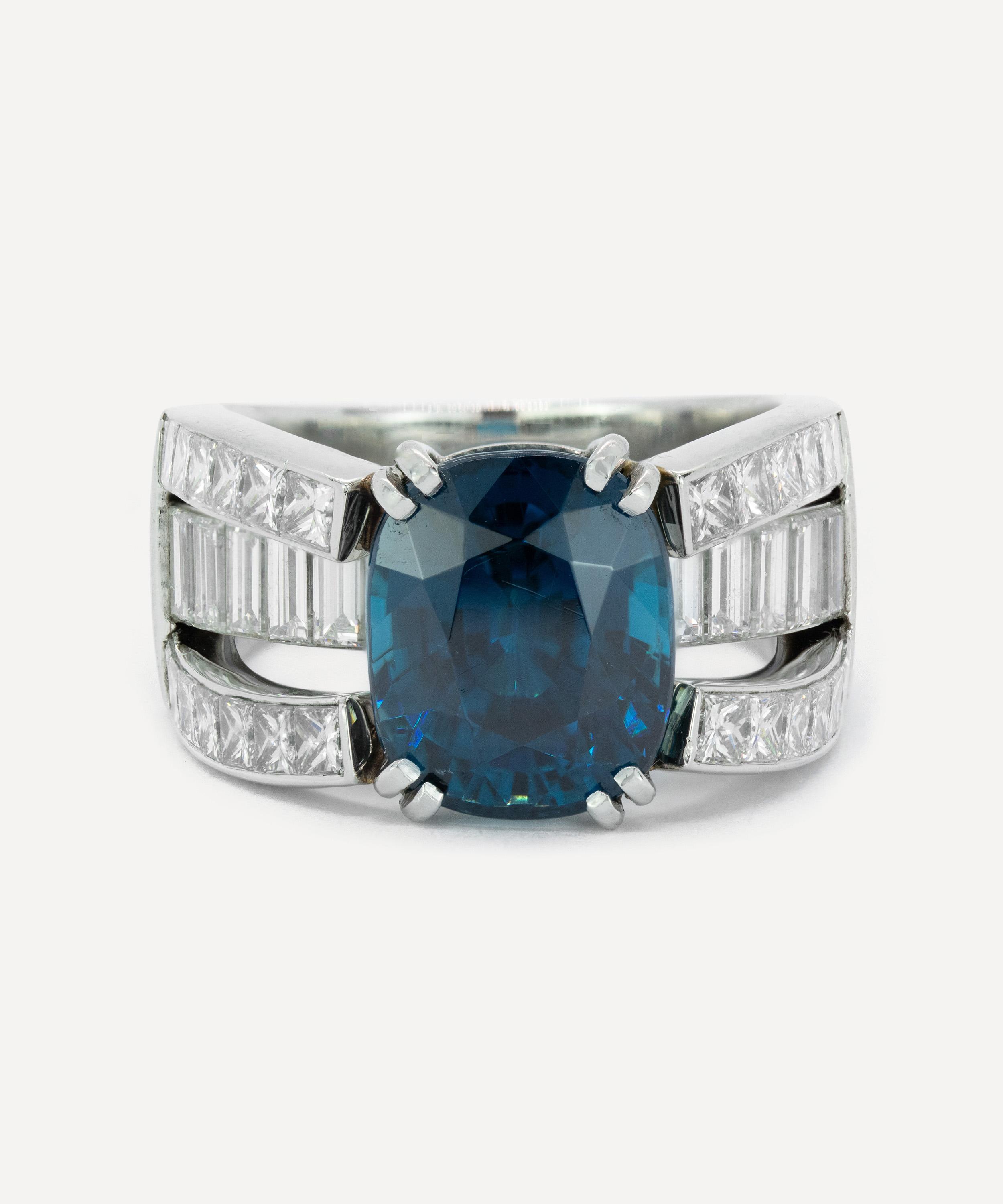 Kojis - Platinum Blue Zircon and Diamond Ring