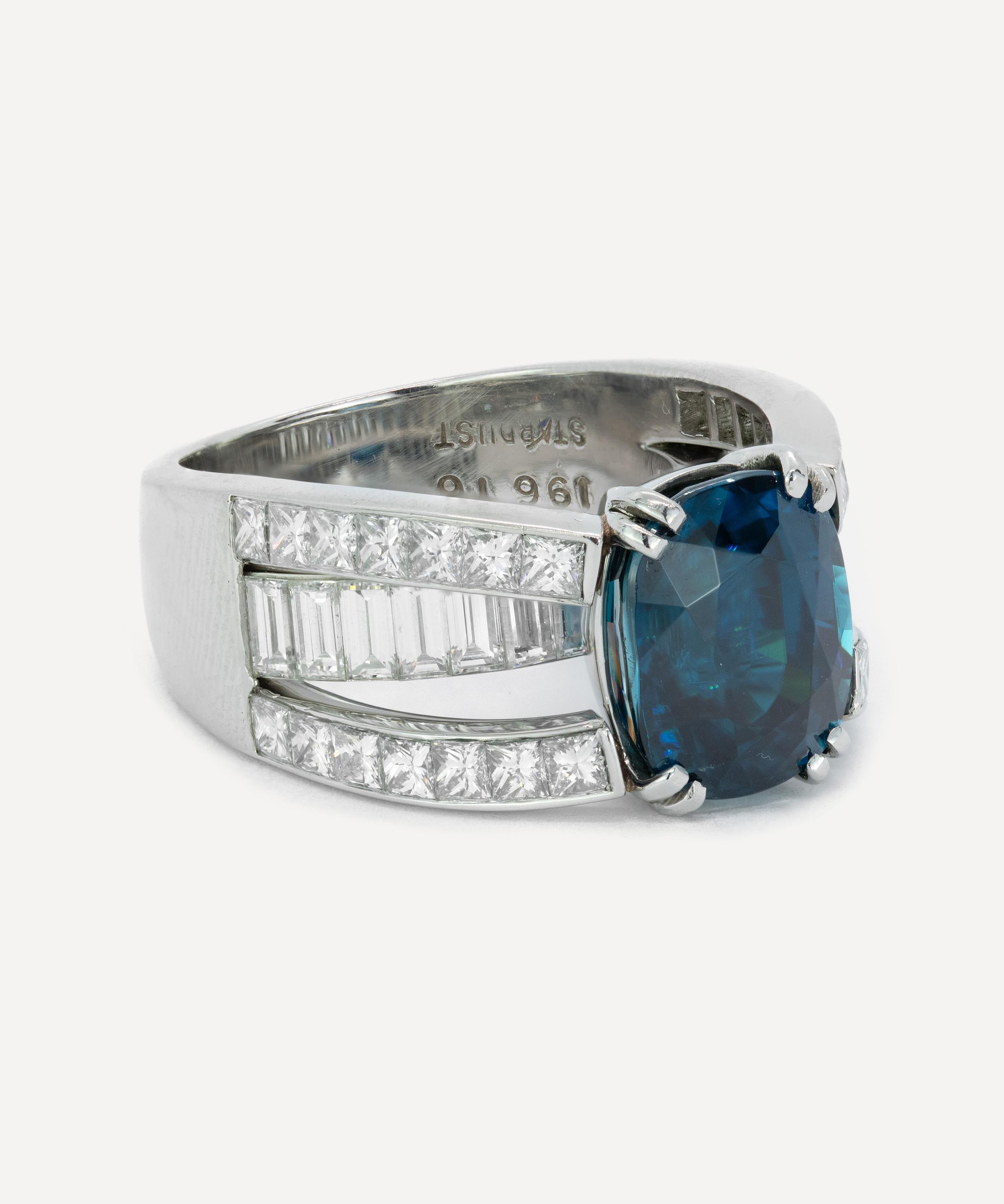 Kojis - Platinum Blue Zircon and Diamond Ring image number 1
