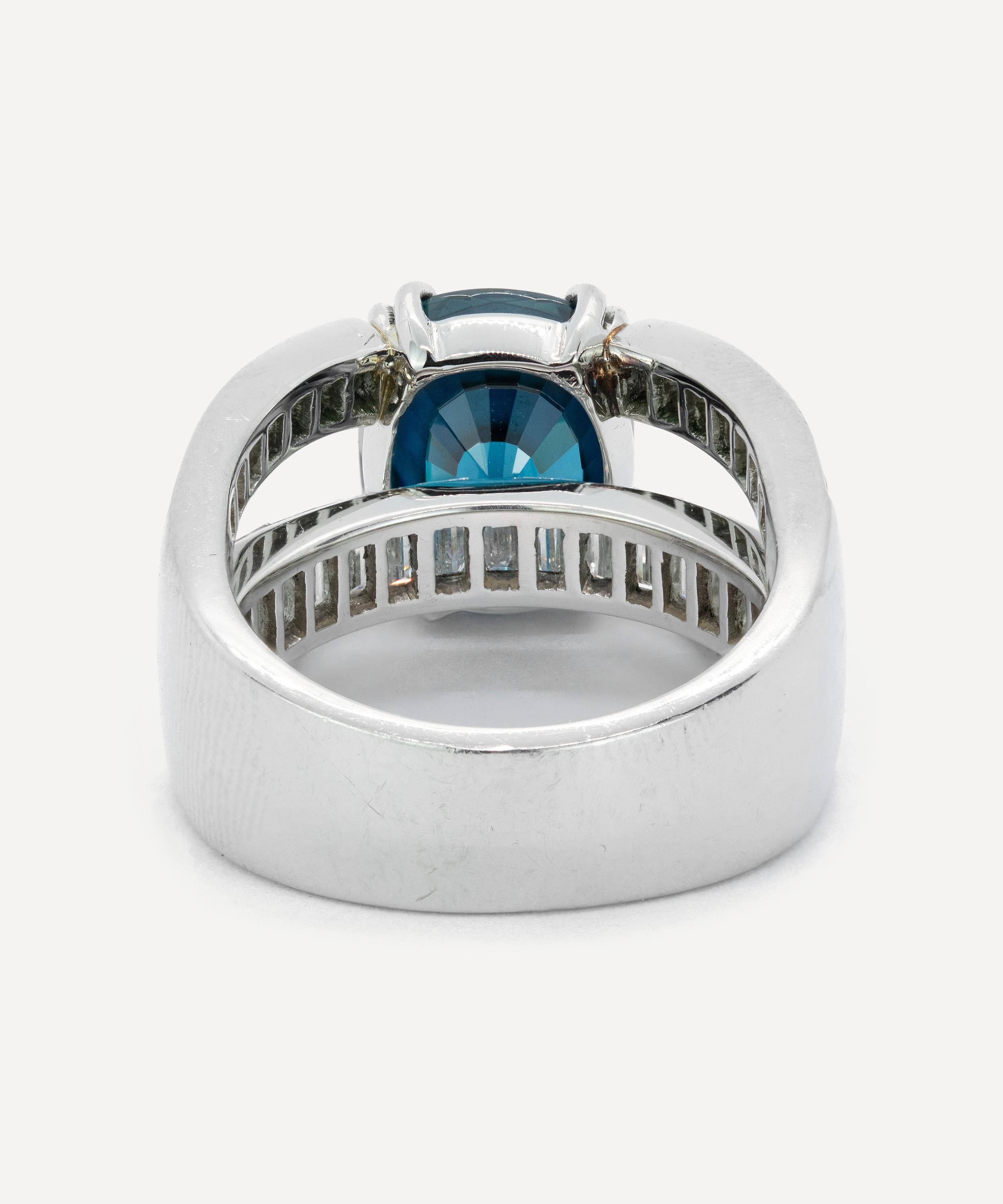 Kojis - Platinum Blue Zircon and Diamond Ring image number 2