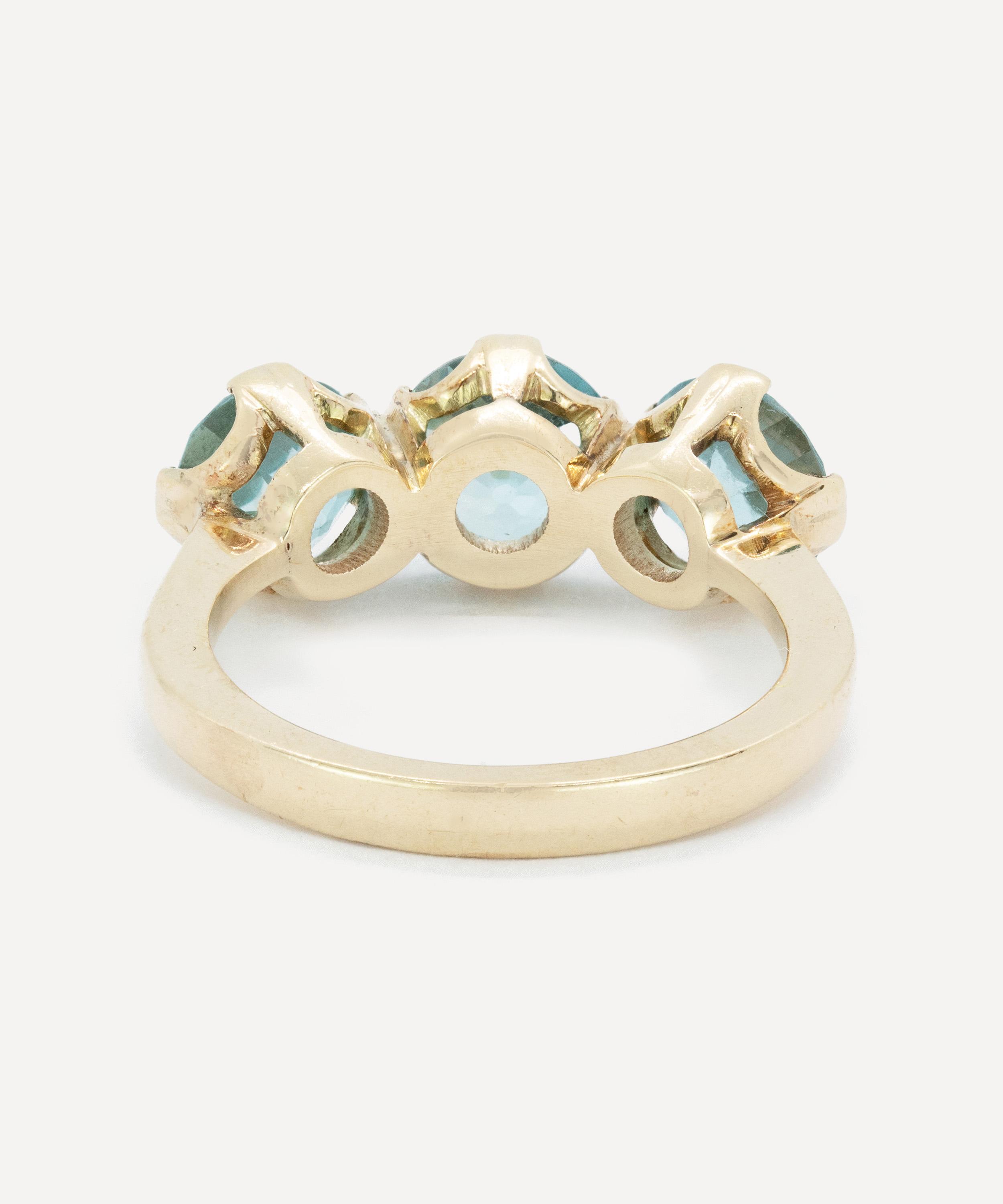 Kojis - 9ct Gold Blue Zircon Three Stone Ring image number 2