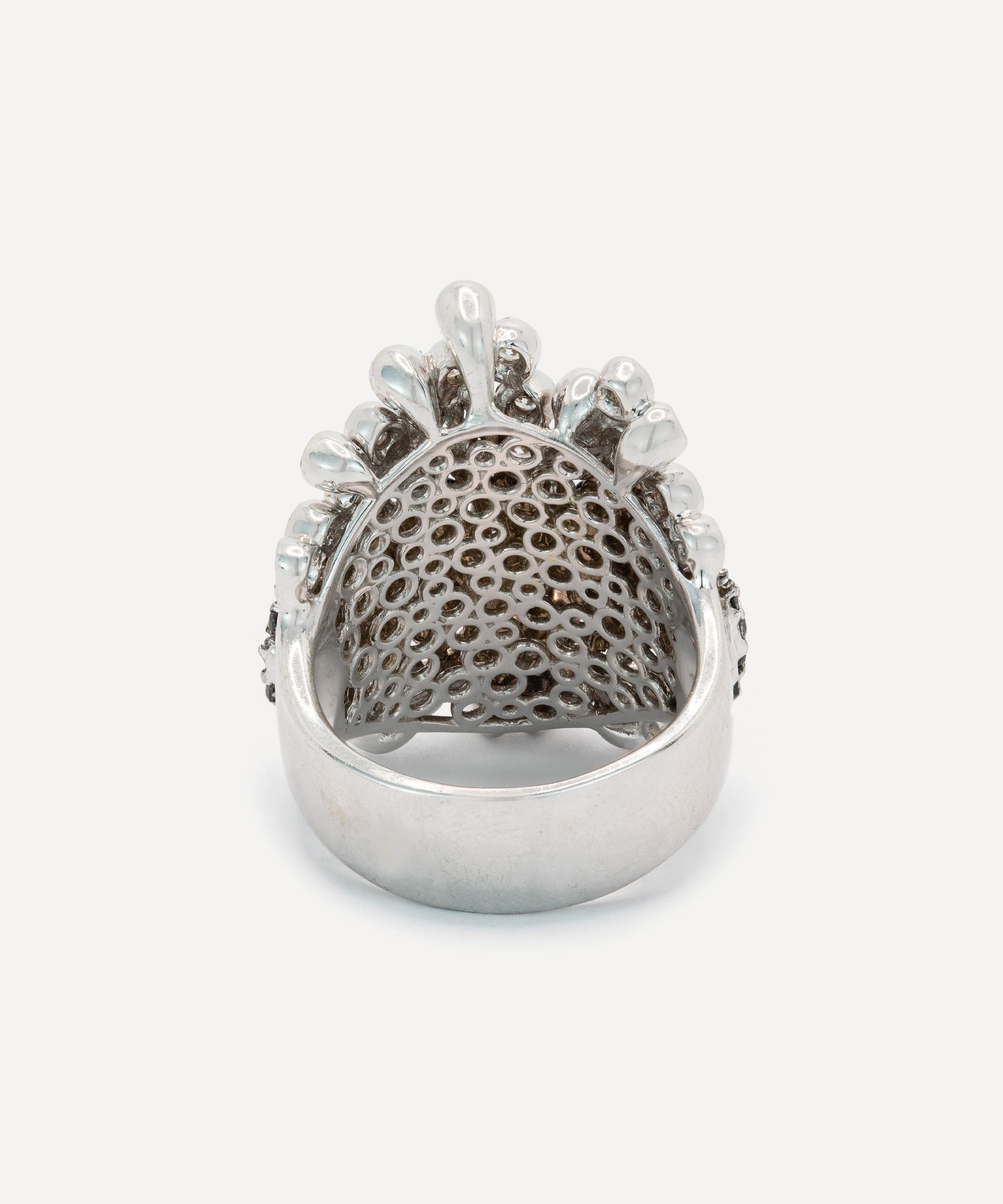Kojis - 18ct White Gold Black and White Diamond Cocktail Ring image number 2