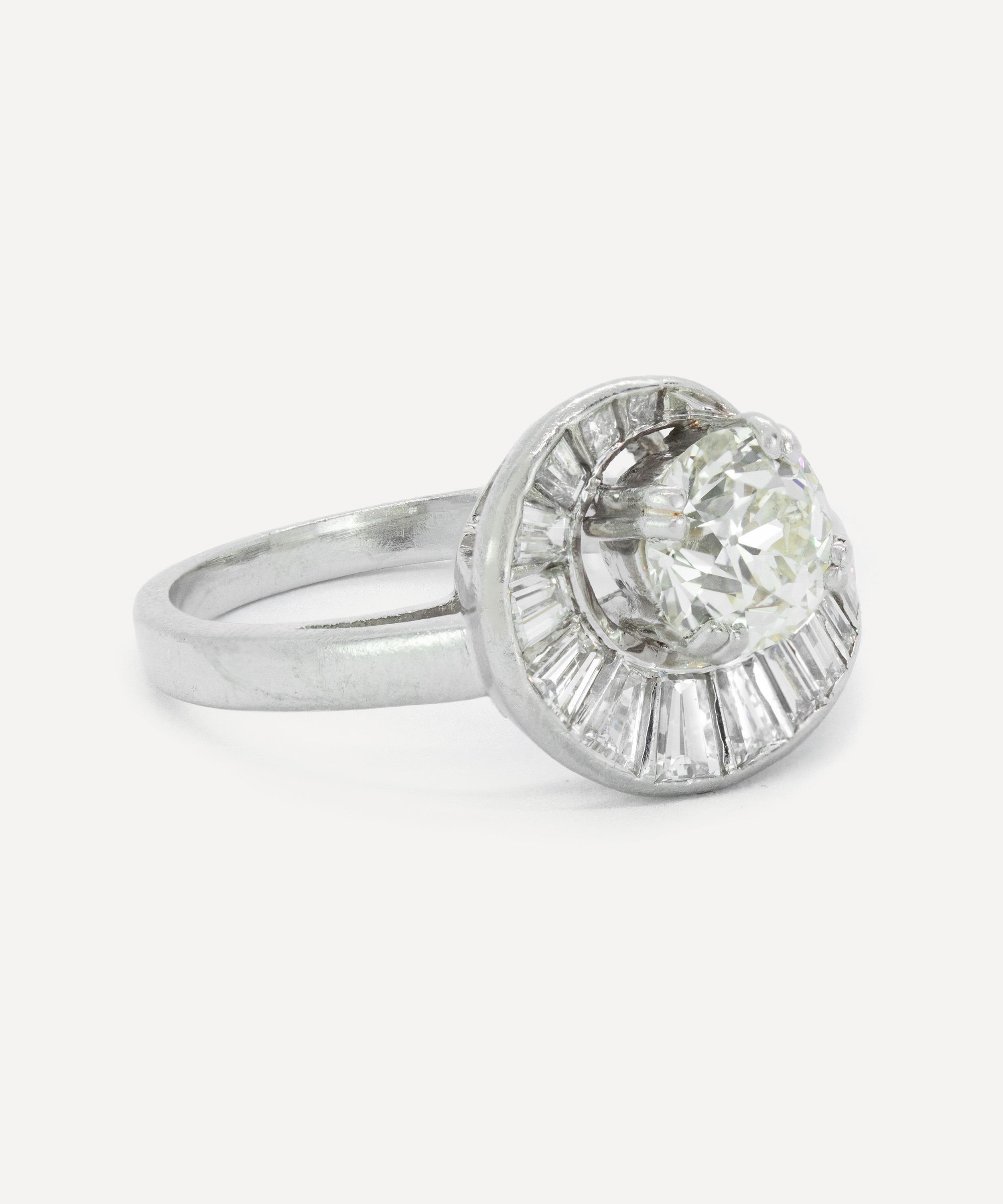 Kojis - Platinum Old Cut Diamond Swirl Ring image number 1