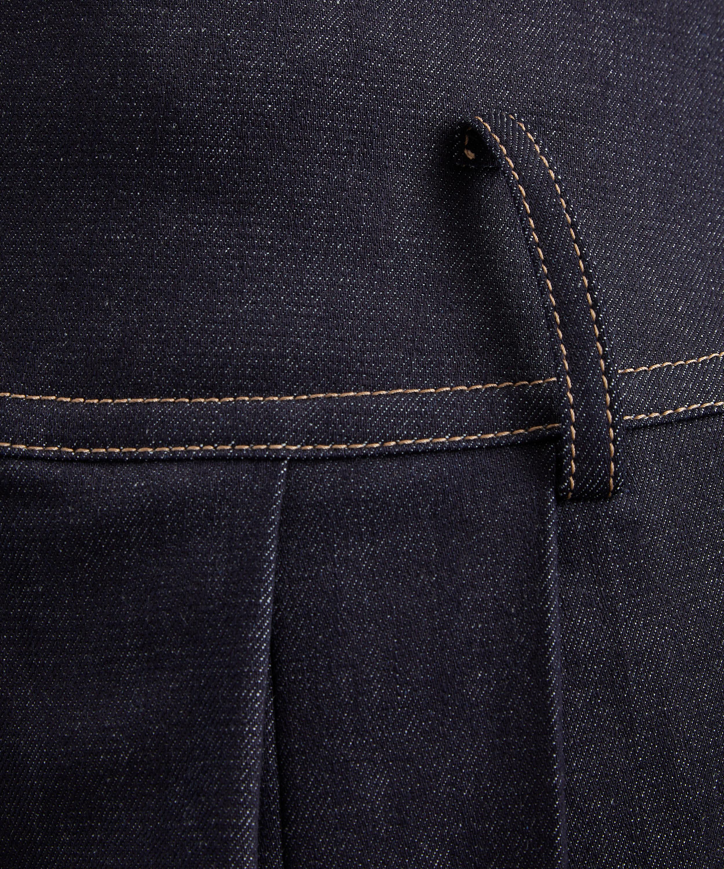 Tolu Coker - Pleated Denim Drop-Waist Maxi Skirt image number 4