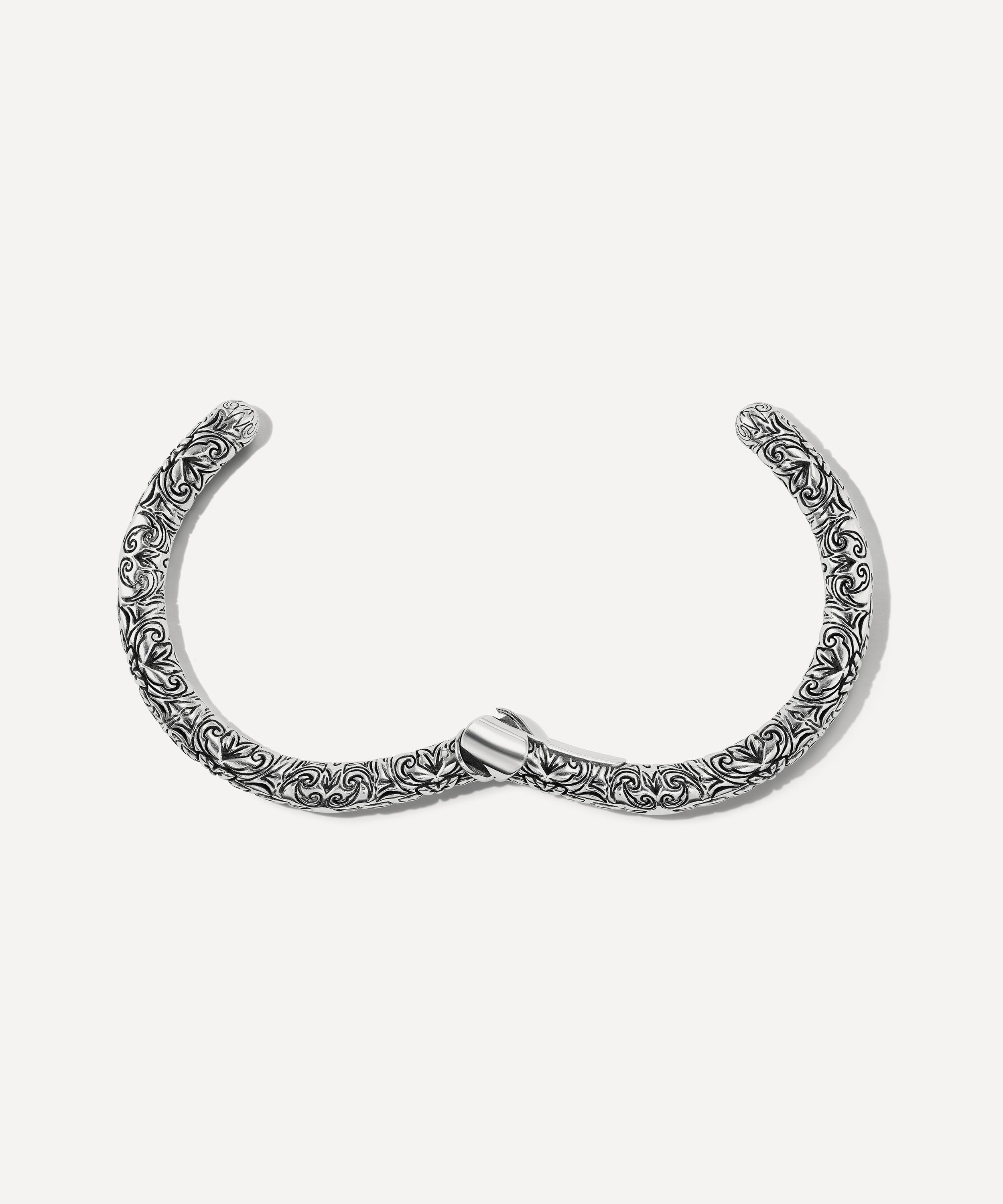 Marla Aaron - Sterling Silver Embossed Hinged Cuffling Bracelet image number 2