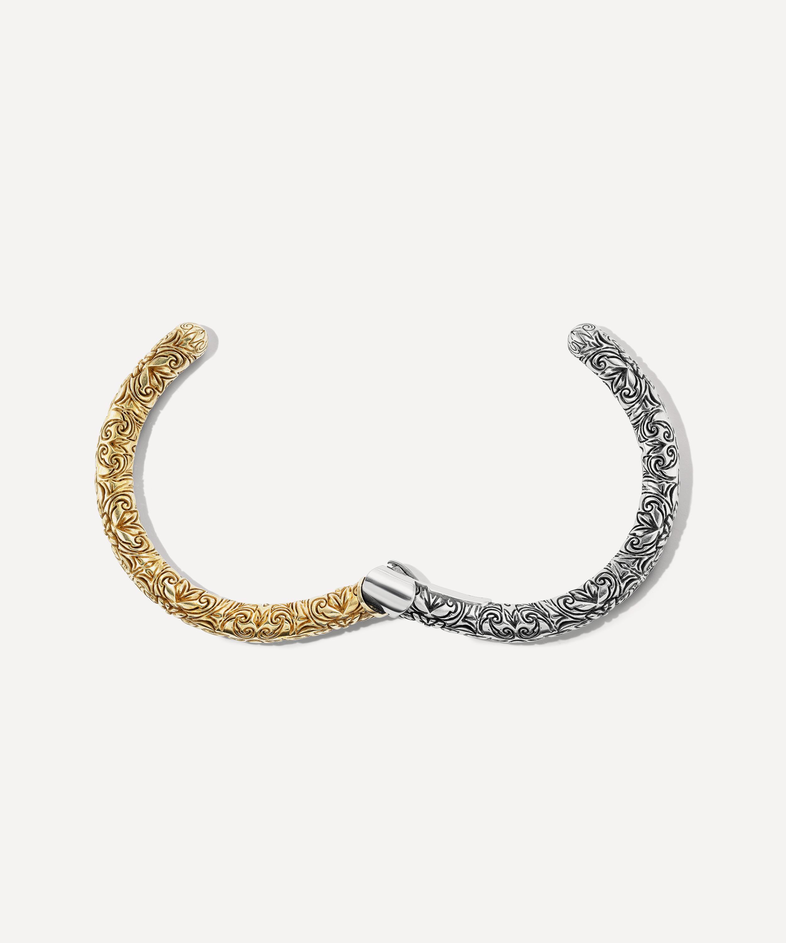 Marla Aaron - Mixed Metal Embossed Hinged Cuffling Bracelet image number 2