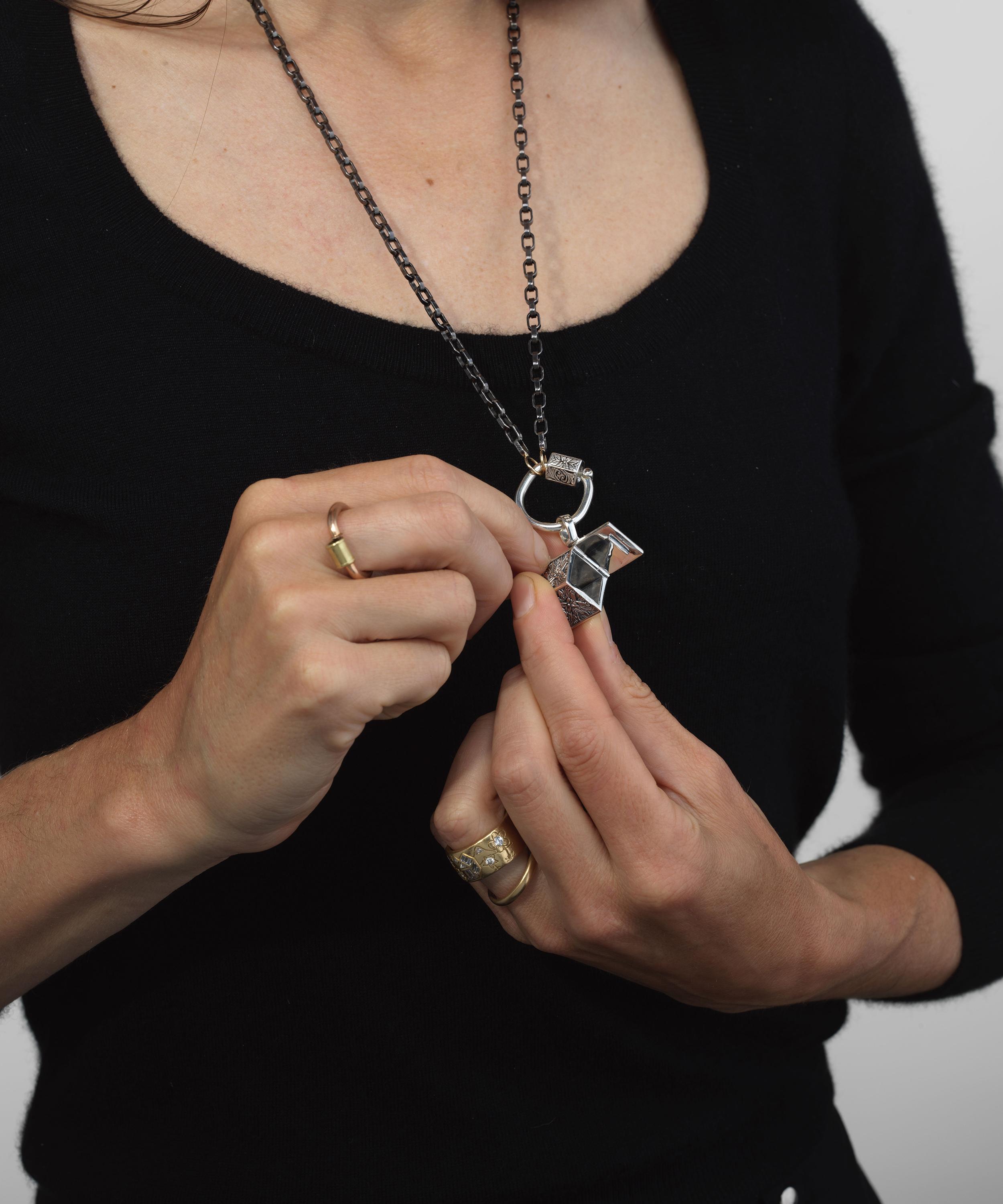 Marla Aaron - Sterling Silver Embossed Box Charm image number 1