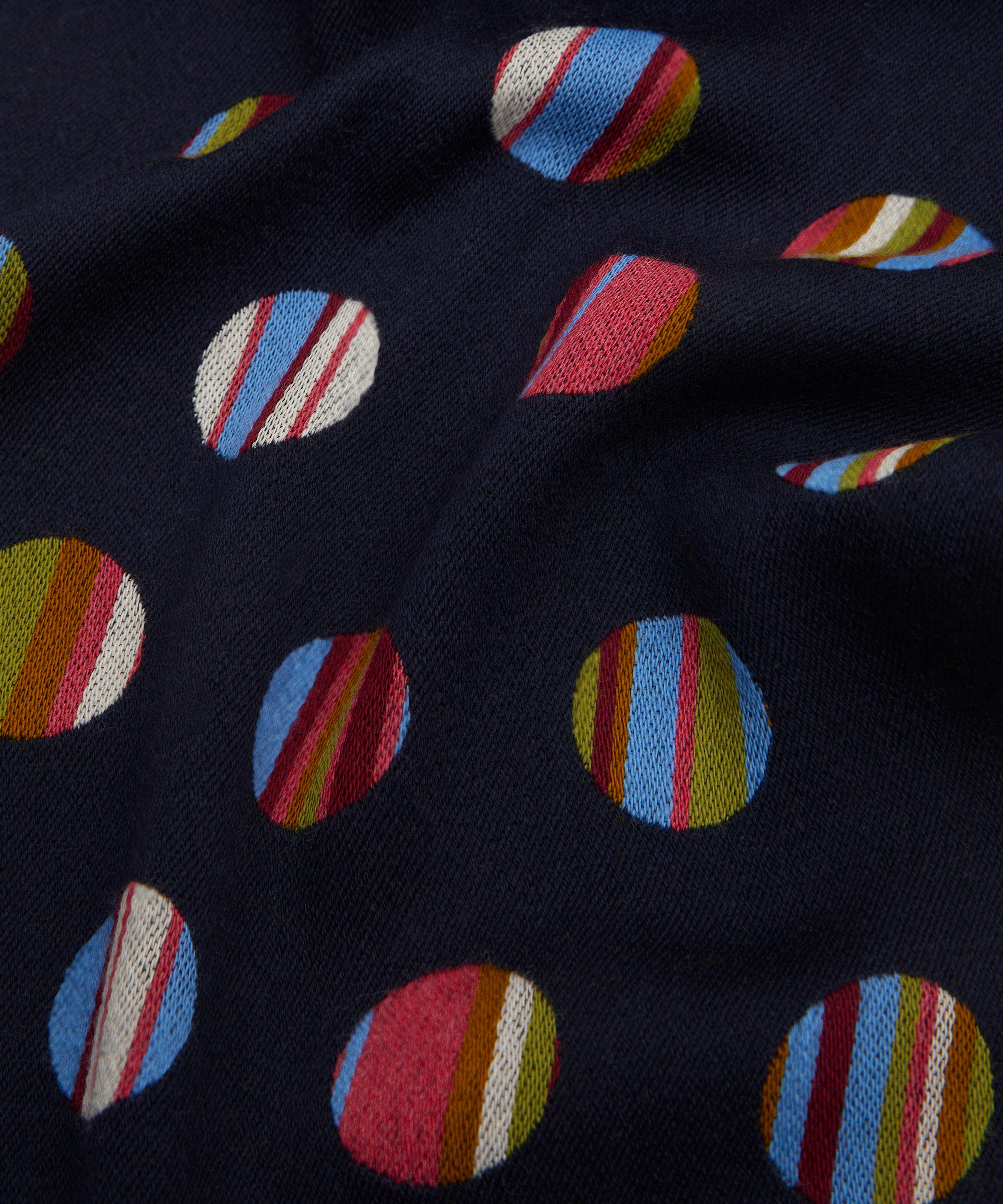Paul Smith - Navy Signature Stripe Polka Dot Virgin Wool Scarf image number 3