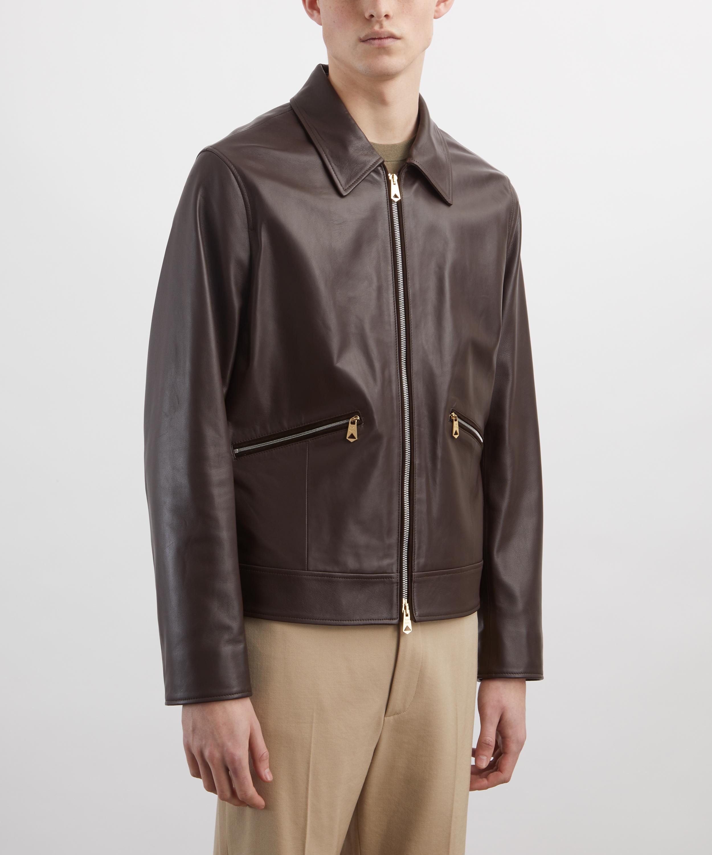 Paul Smith LONDON】レザーカーコート ダークブラウン M Paul Smith Chocolate Brown Nappa Leather Jacket | Liberty
