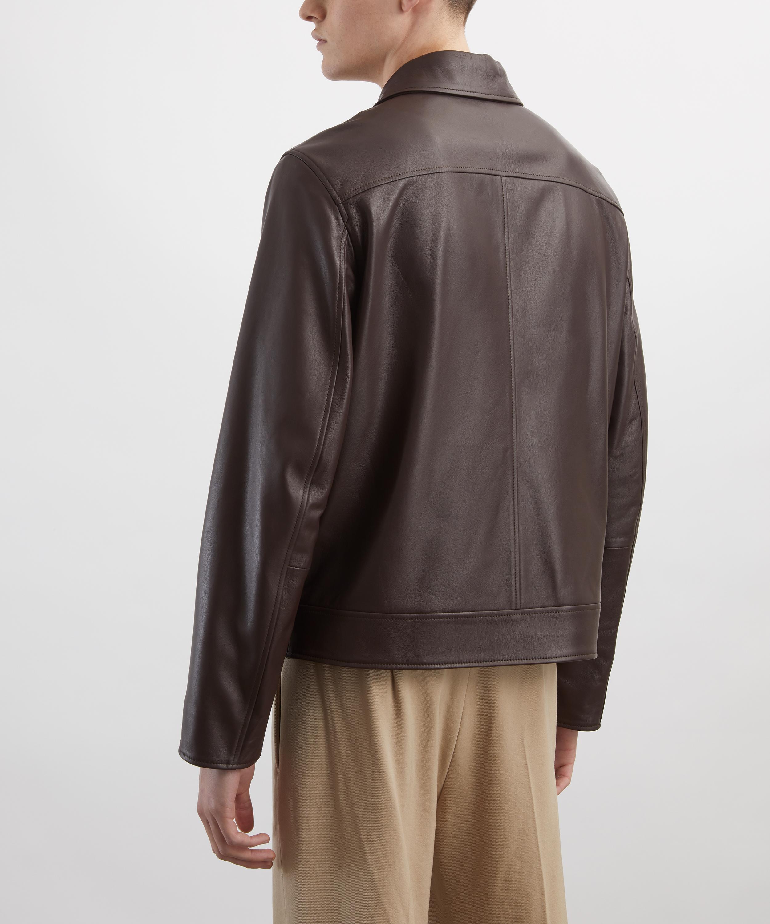 Paul Smith Chocolate Brown Nappa Leather Jacket | Liberty