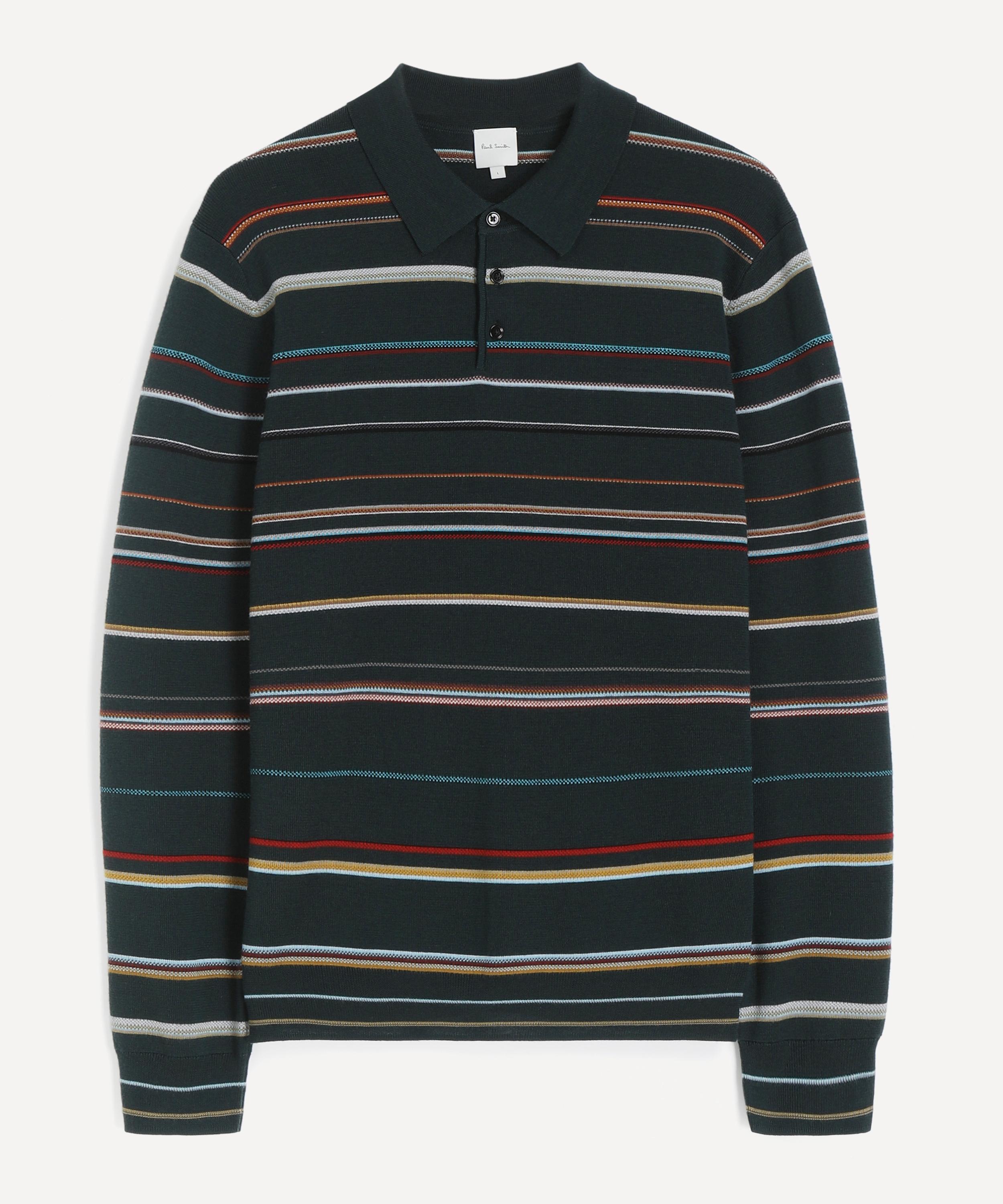 Paul Smith - Signature Stripe Merino Wool Polo Shirt