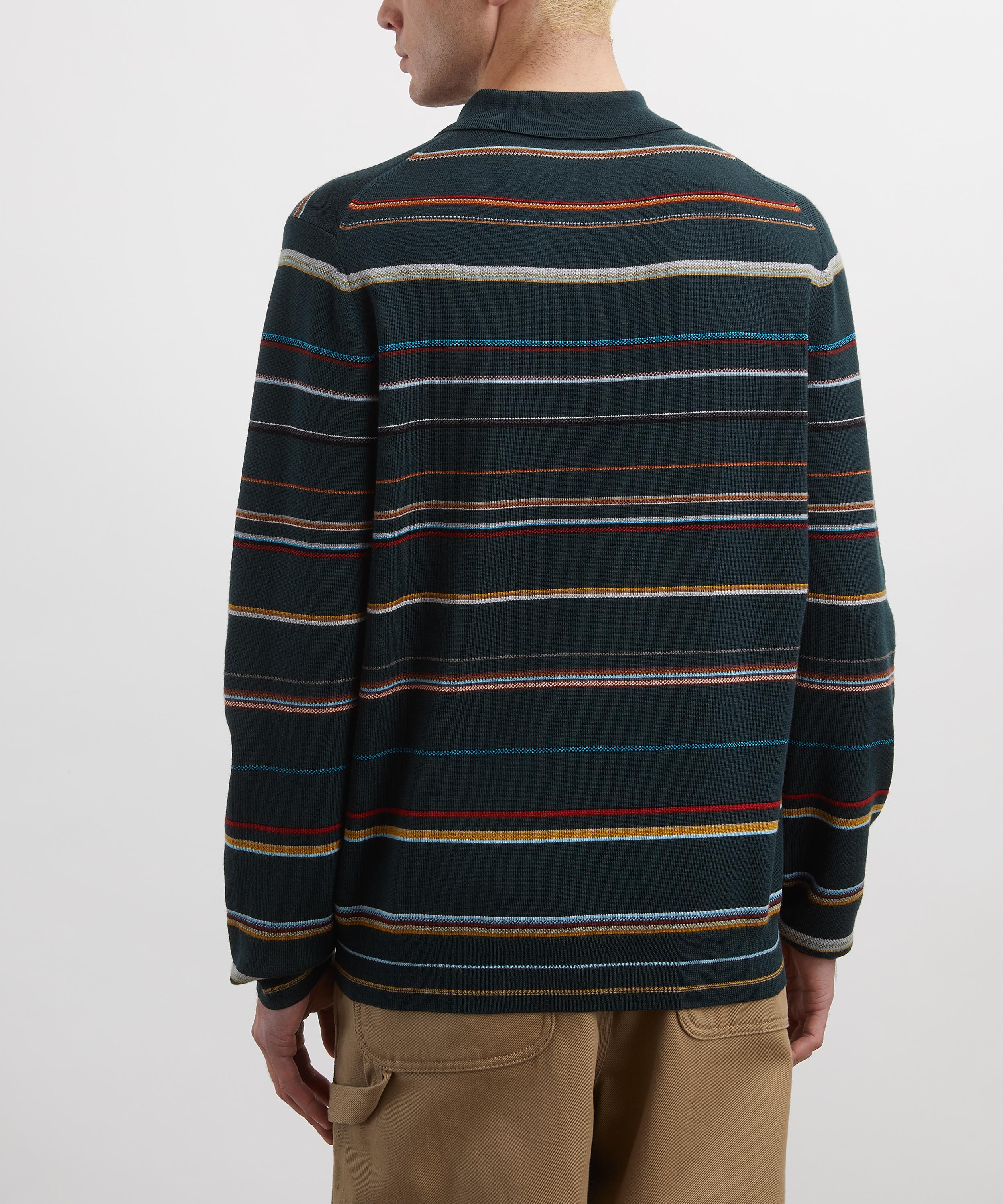 Paul Smith - Signature Stripe Merino Wool Polo Shirt image number 3