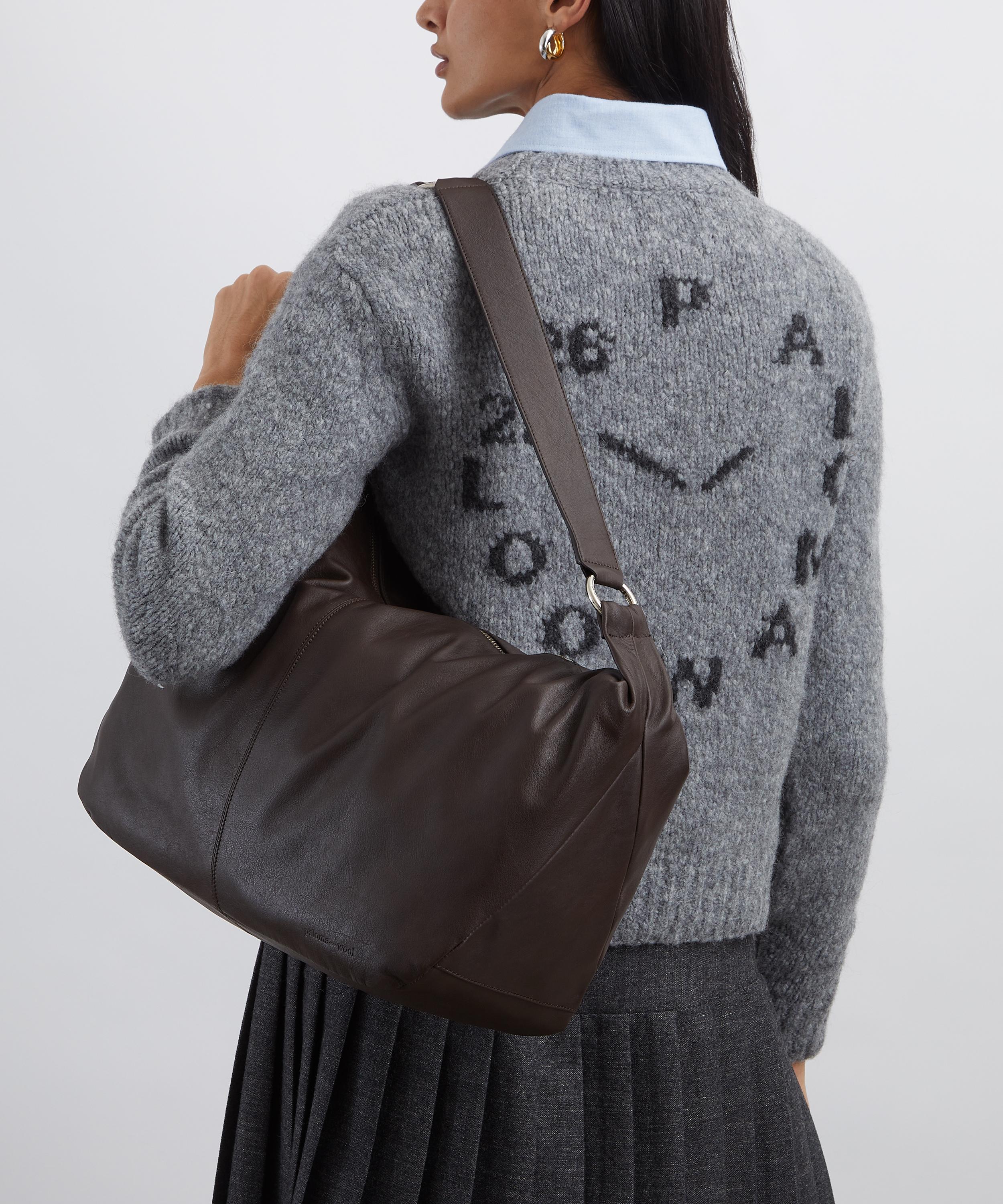 Paloma Wool - Big Dry Brown Leather Shoulder Bag image number 1
