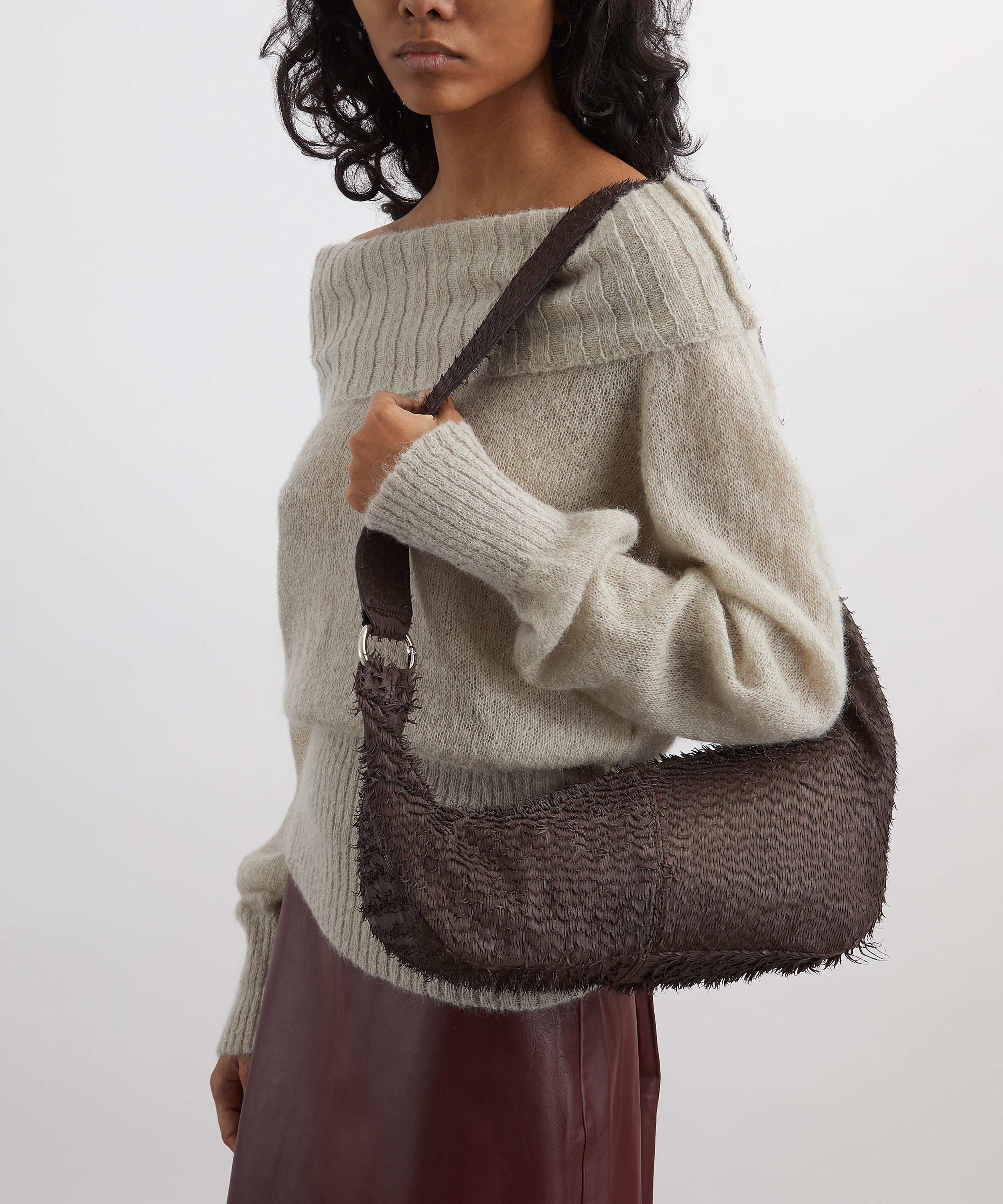 Paloma Wool - Mini Dry Brown Leather Shoulder Bag image number 1