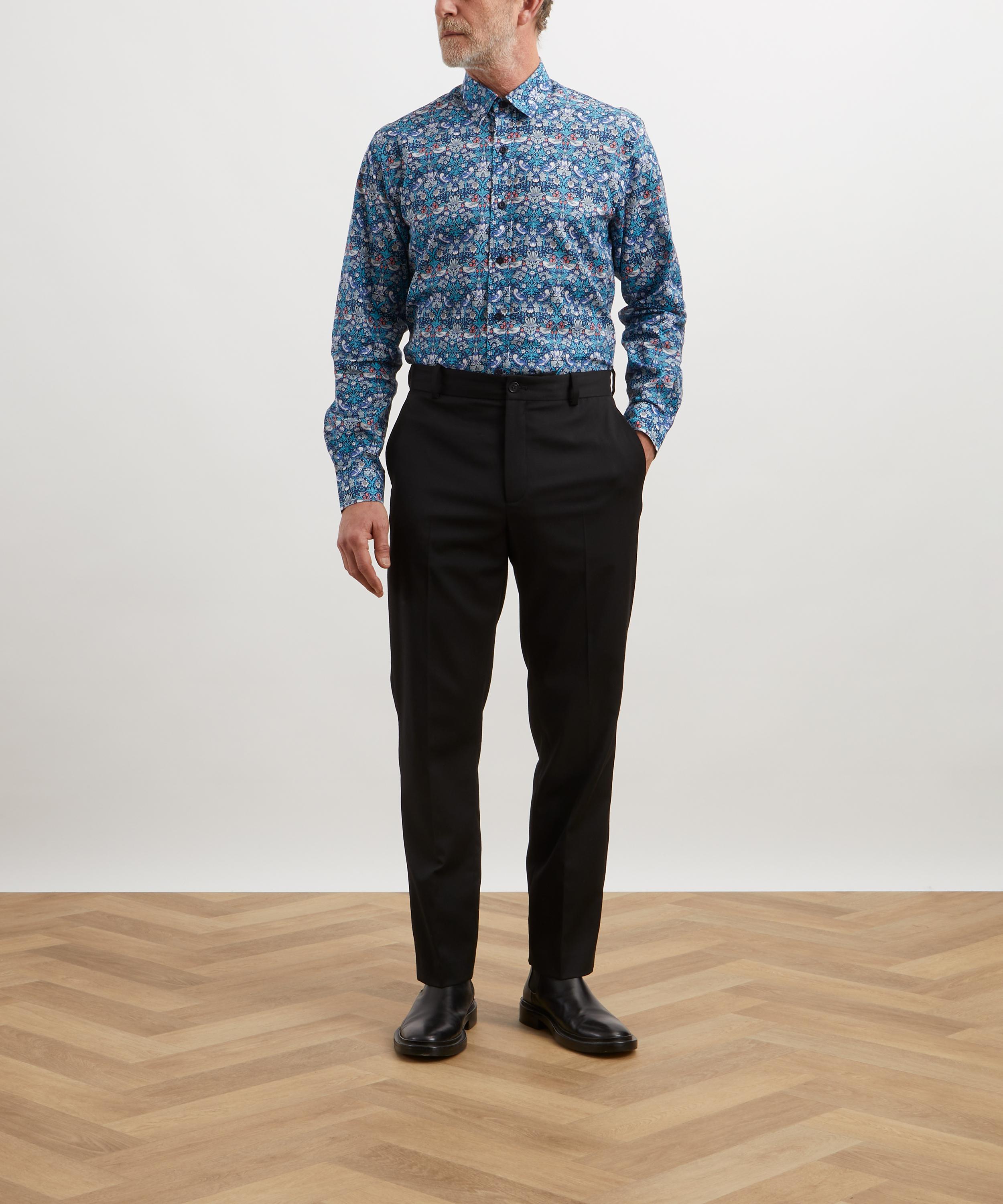 Liberty - Classic Fit Tana Lawn™ Cotton Shirt in Strawberry Thief image number 1