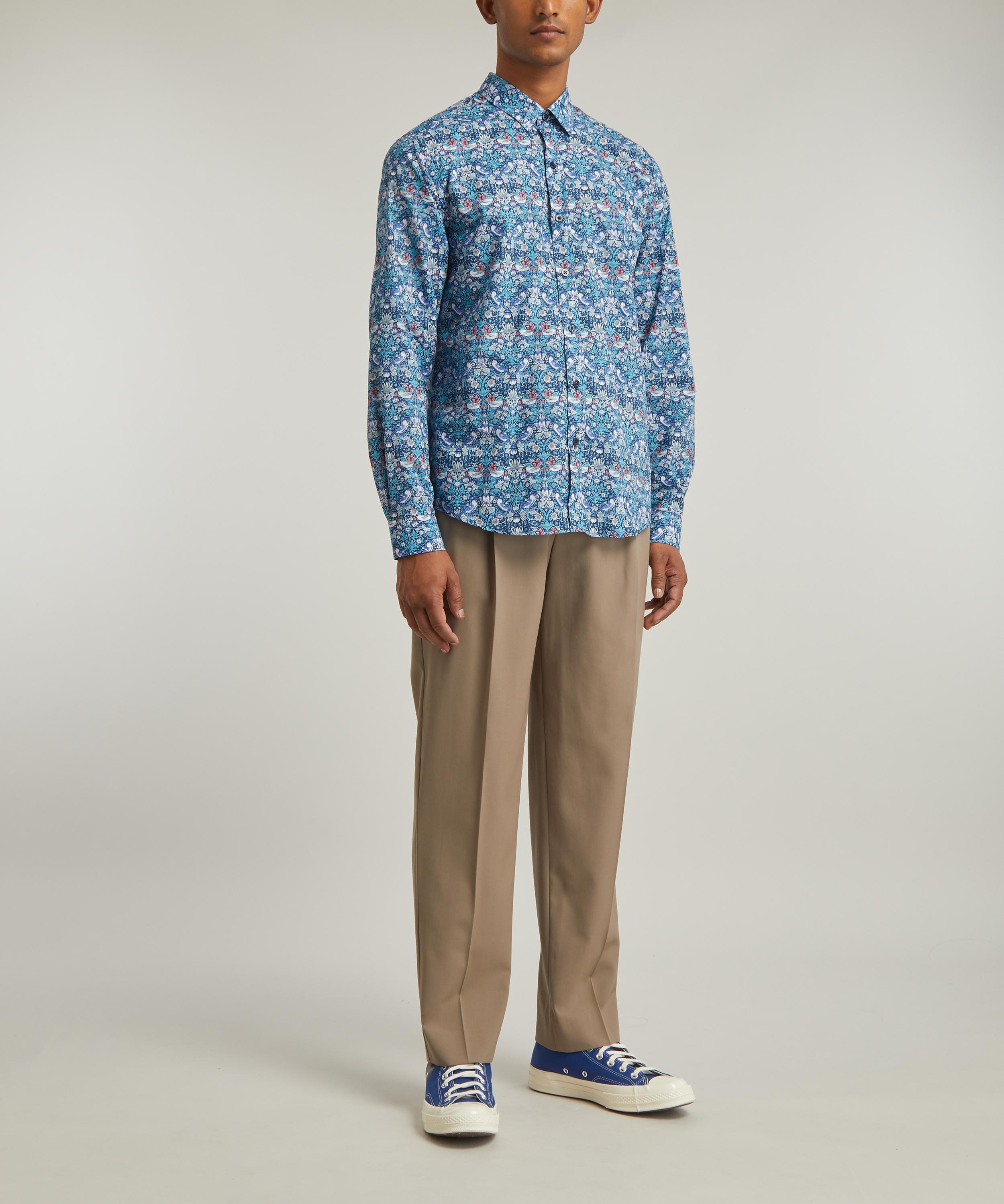 Liberty - Classic Fit Tana Lawn™ Cotton Shirt in Strawberry Thief image number 5