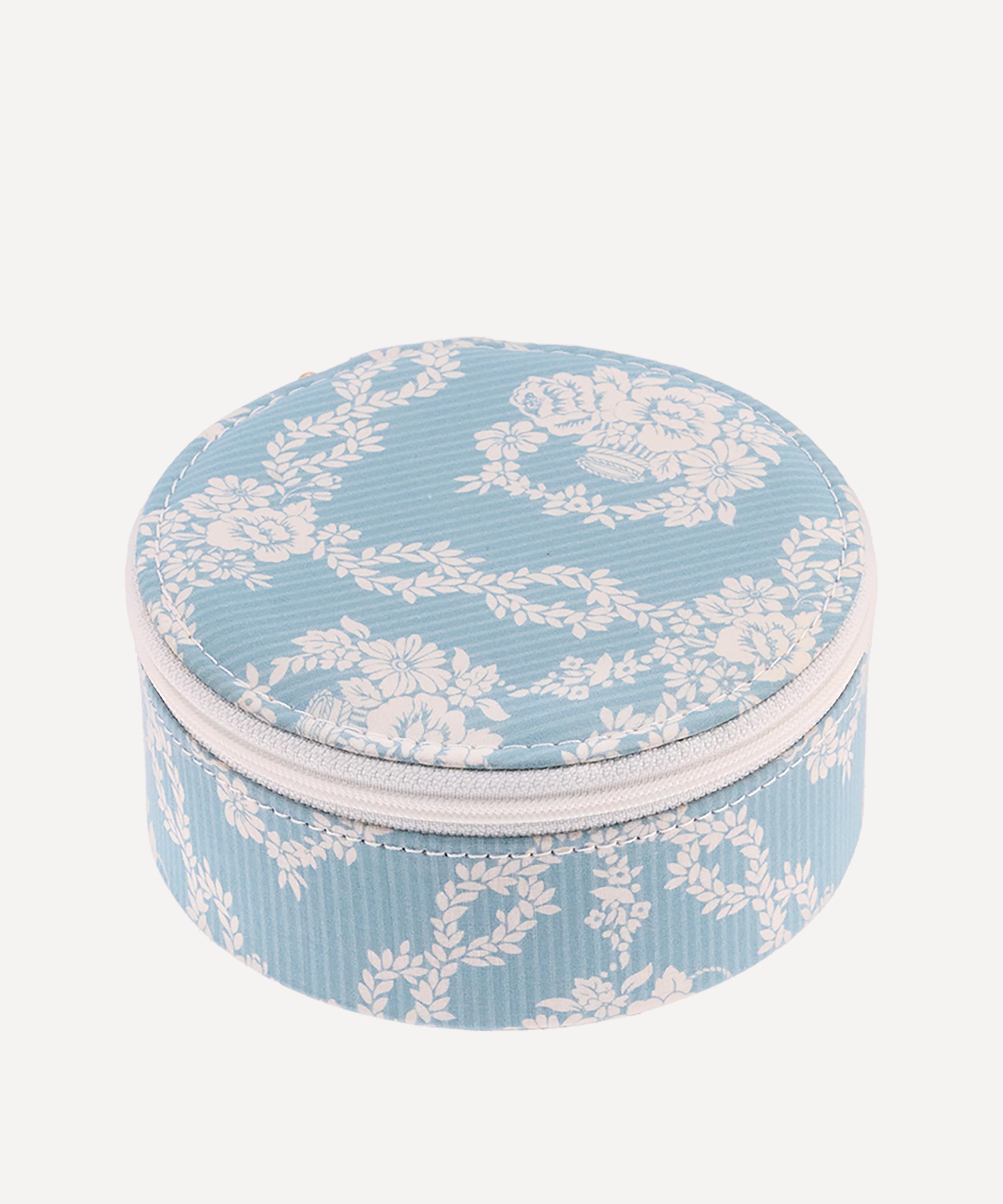 Bon Dep - x Bridgerton Garland Hampers Tana Lawn&trade; Cotton Round Jewellery Box image number 1