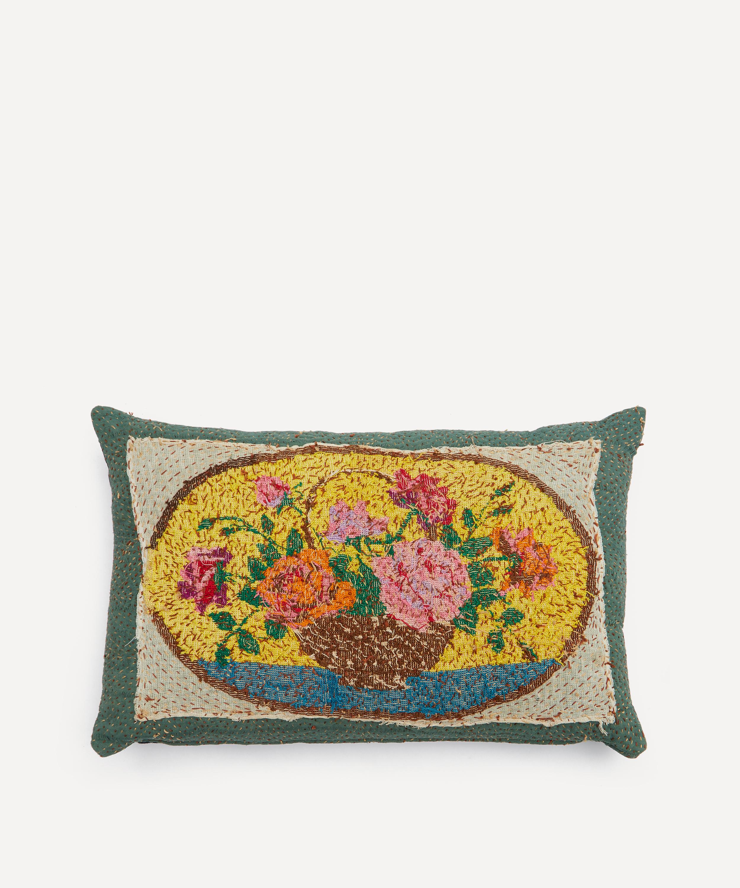 By Walid - 19th-Century French Woollen Needlepoint Cushion 1404