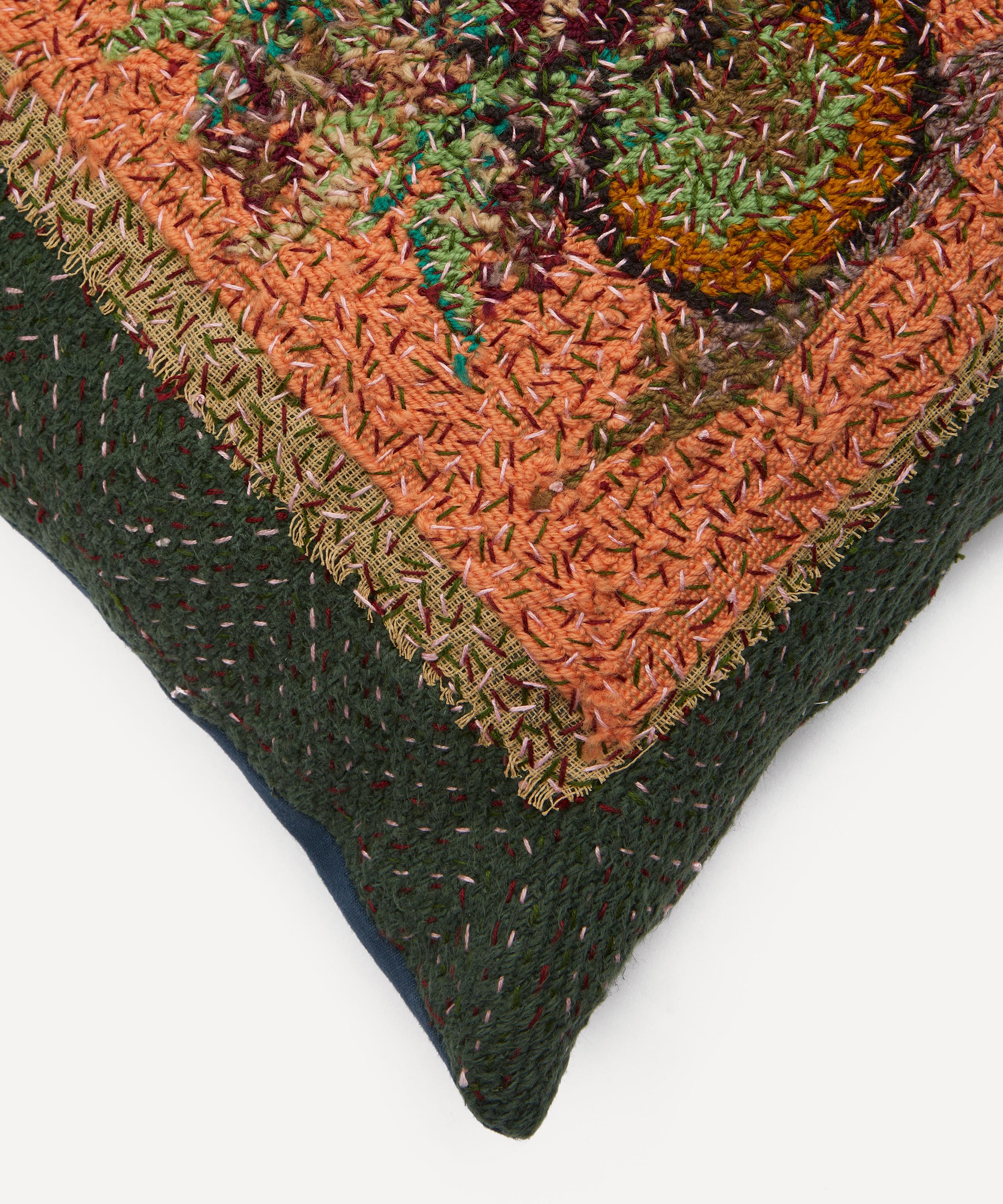 By Walid - 1940s French Woollen Needlepoint Cushion 1405 image number 2