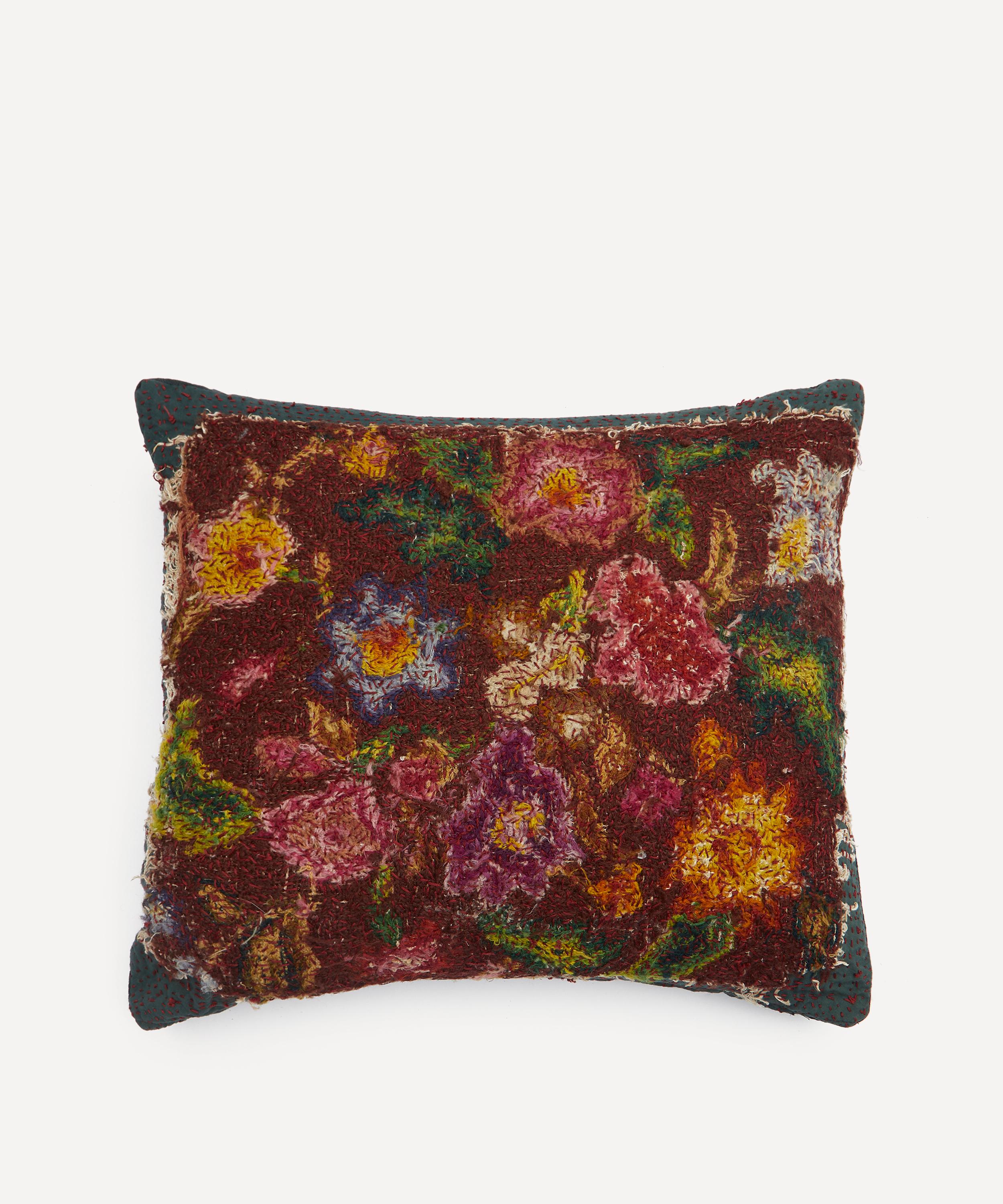 By Walid - 19th-Century French Woollen Needlepoint Cushion 1454