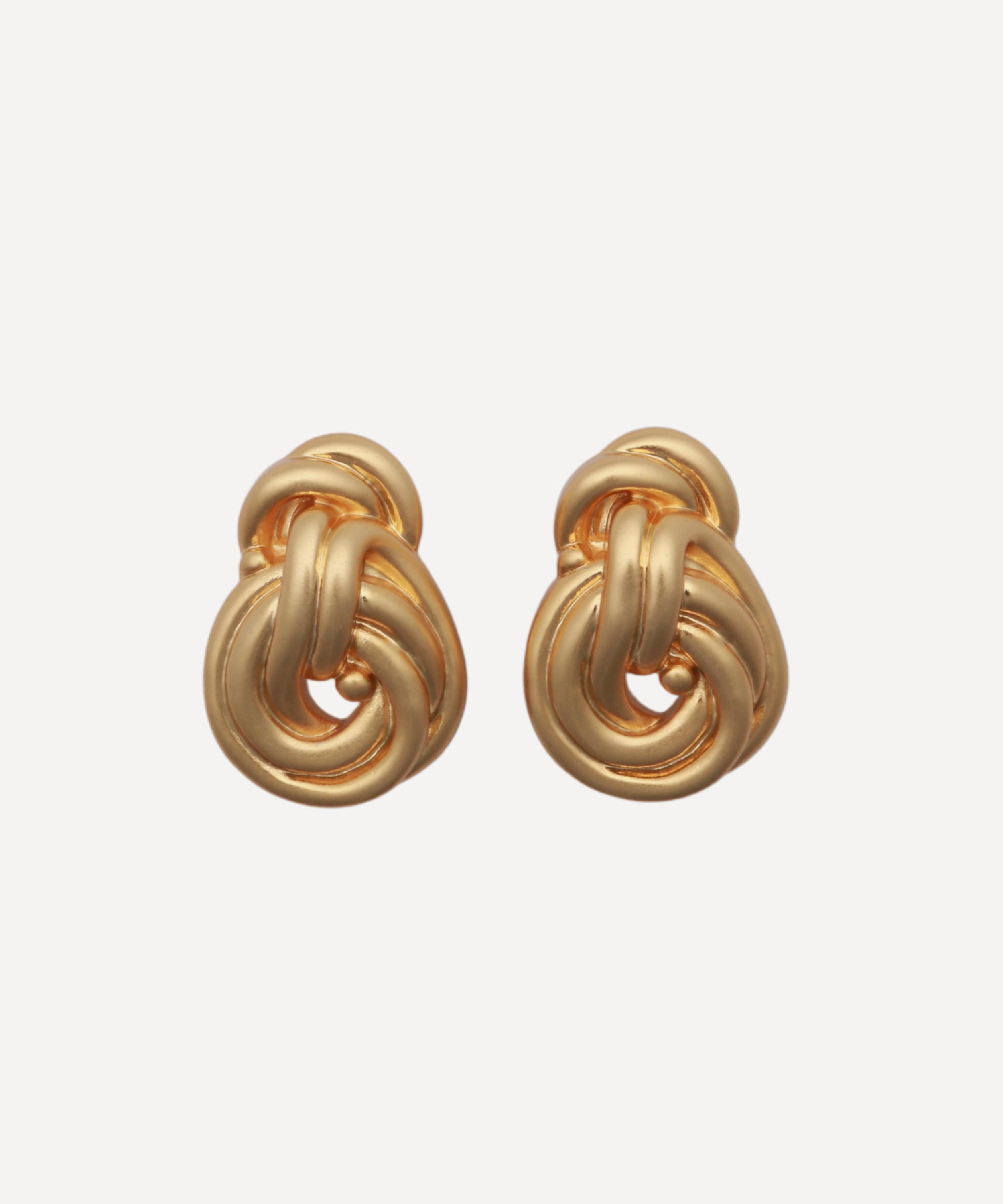 Julietta - 24 Gold-Plated Knot Stud Earrings
