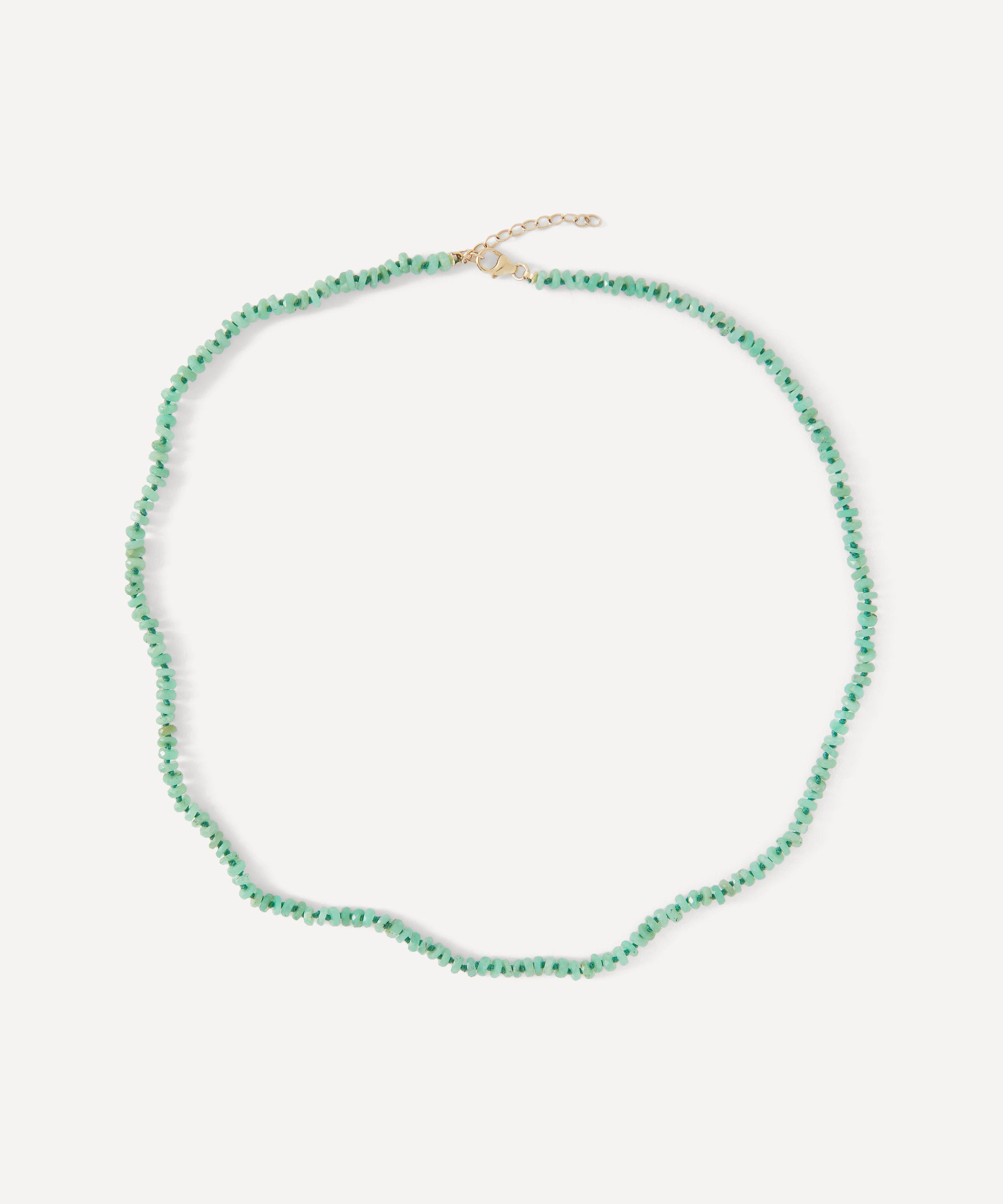 Andrea Fohrman - 14ct Gold Green Ethiopian Opal Beaded Necklace