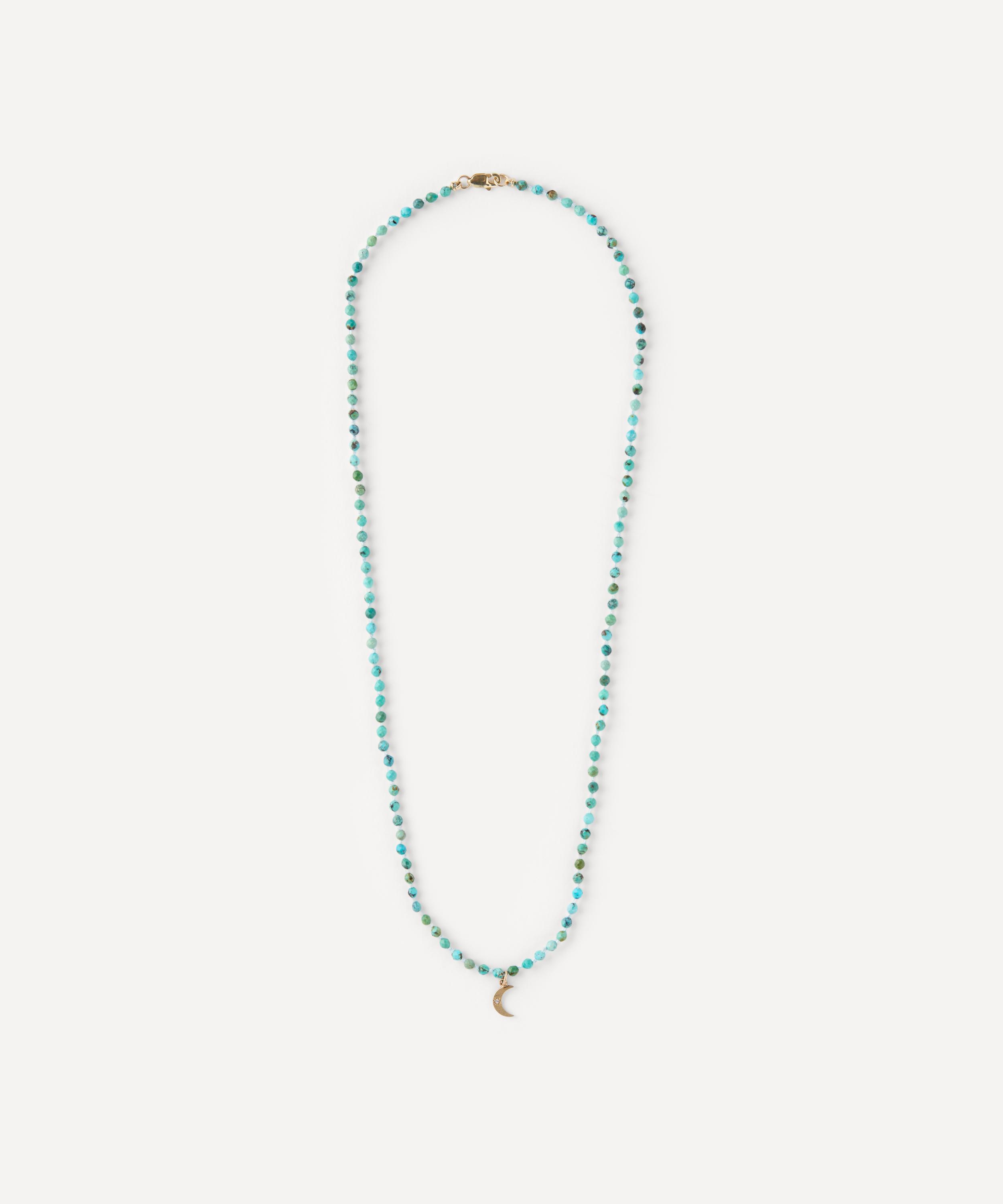 Andrea Fohrman - 14ct Gold Turquoise Moon Beaded Necklace