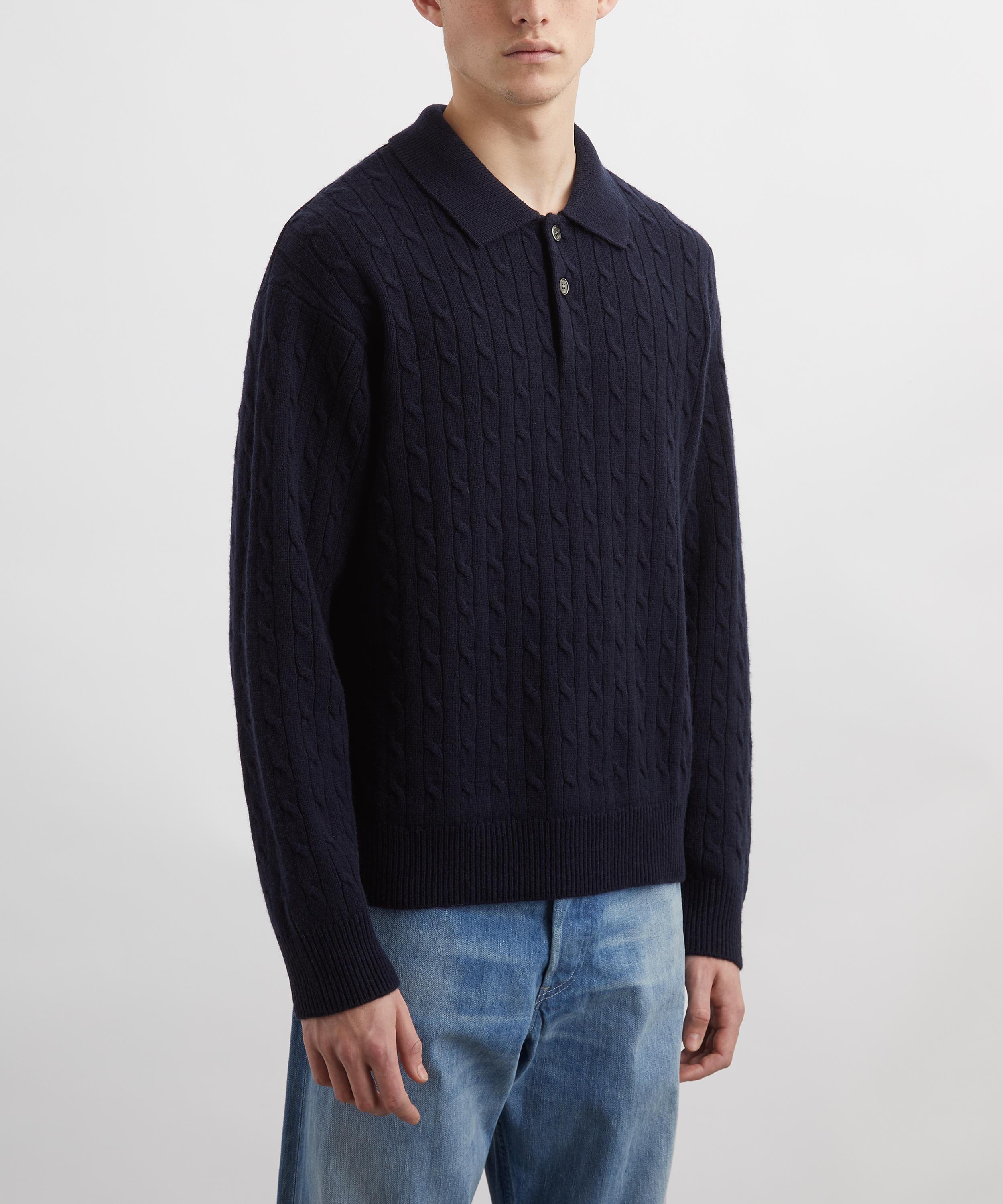 Frame - Cable Knit Polo Sweater image number 2