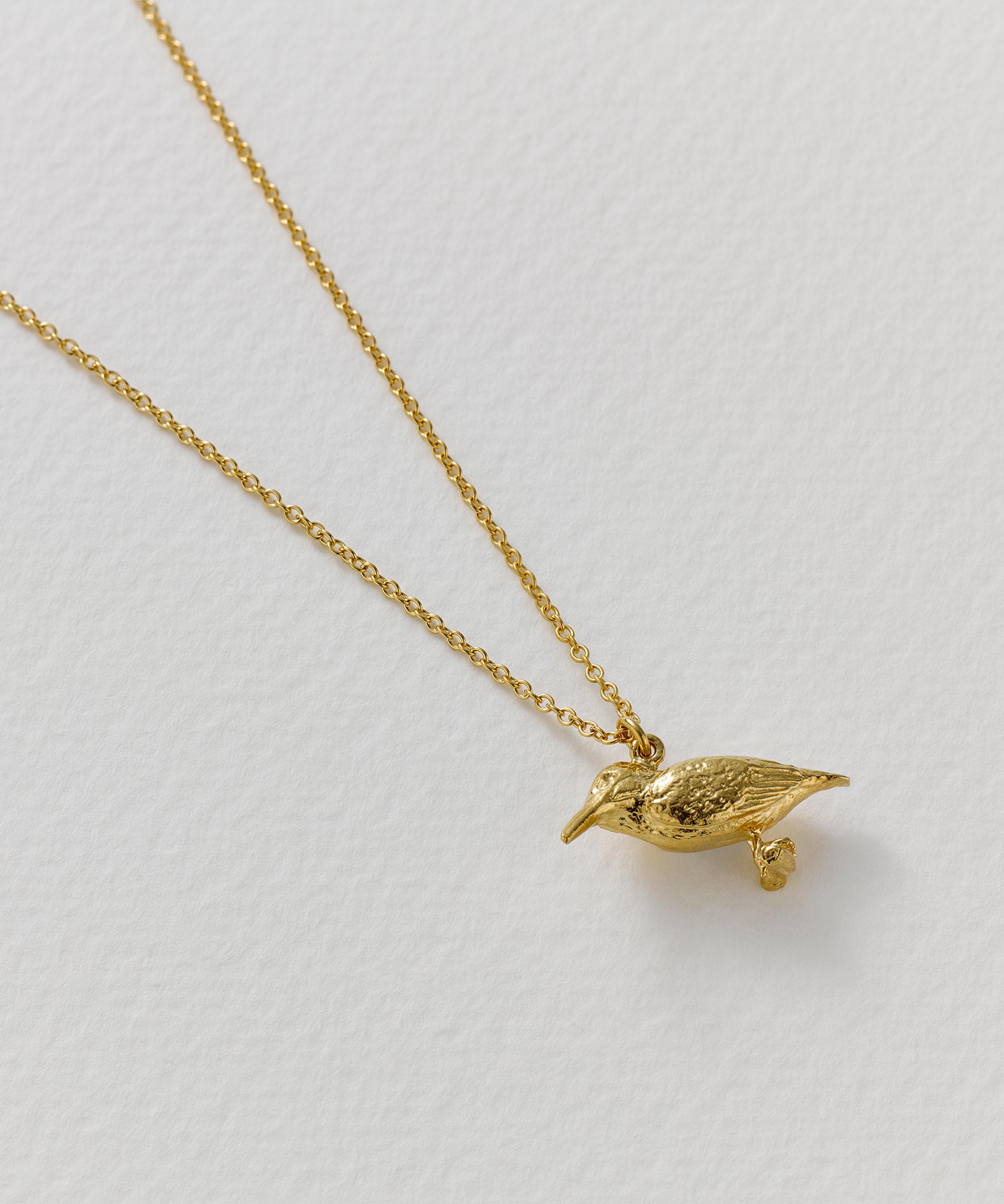 Alex Monroe - 22ct Gold-Plated Kingfisher Pendant Necklace image number 2