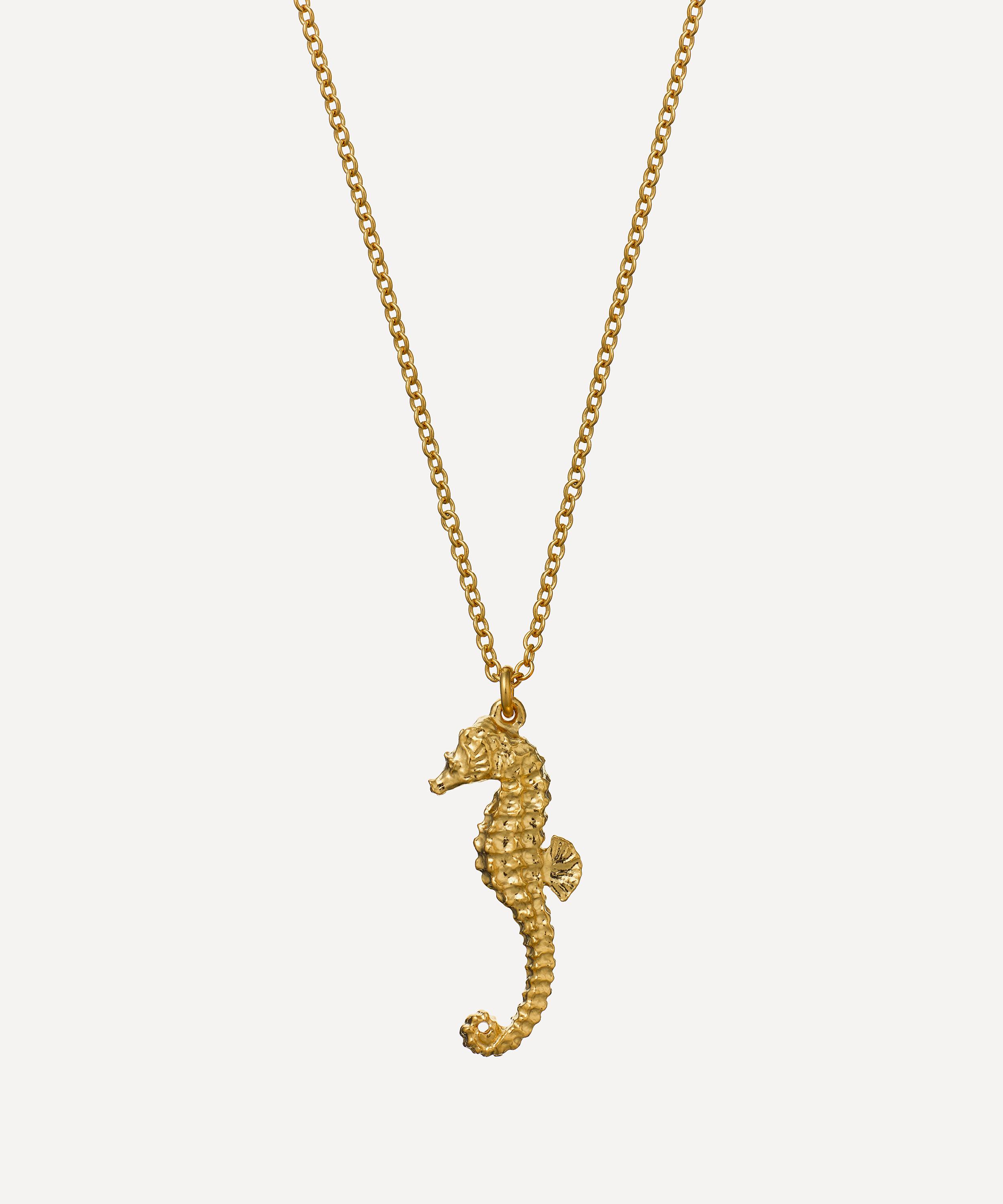 Alex Monroe - 22ct Gold-Plated Seahorse Pendant Necklace image number 0