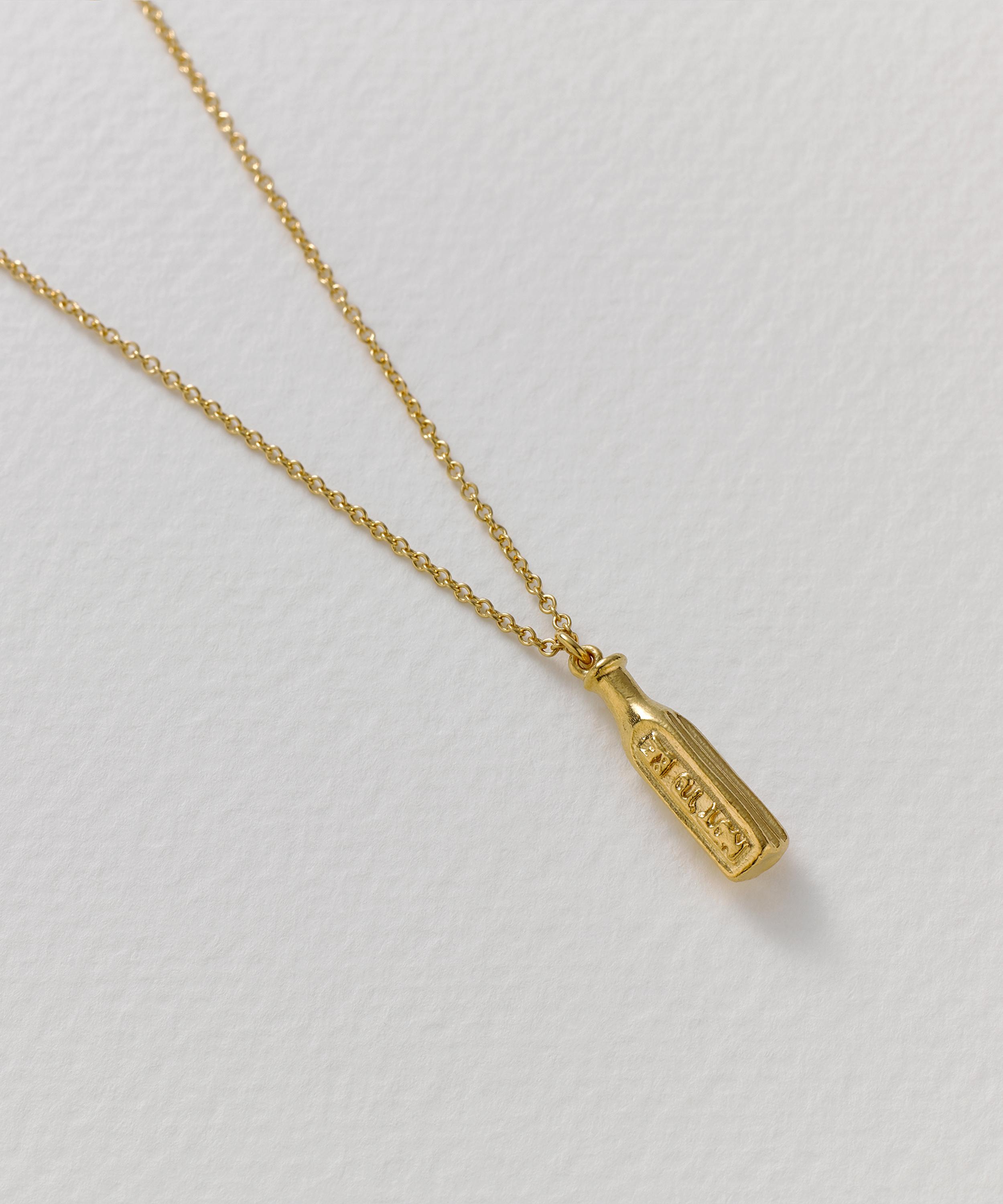 Alex Monroe - 22ct Gold-Plated 'Not To Be Taken' Poison Bottle Necklace image number 2