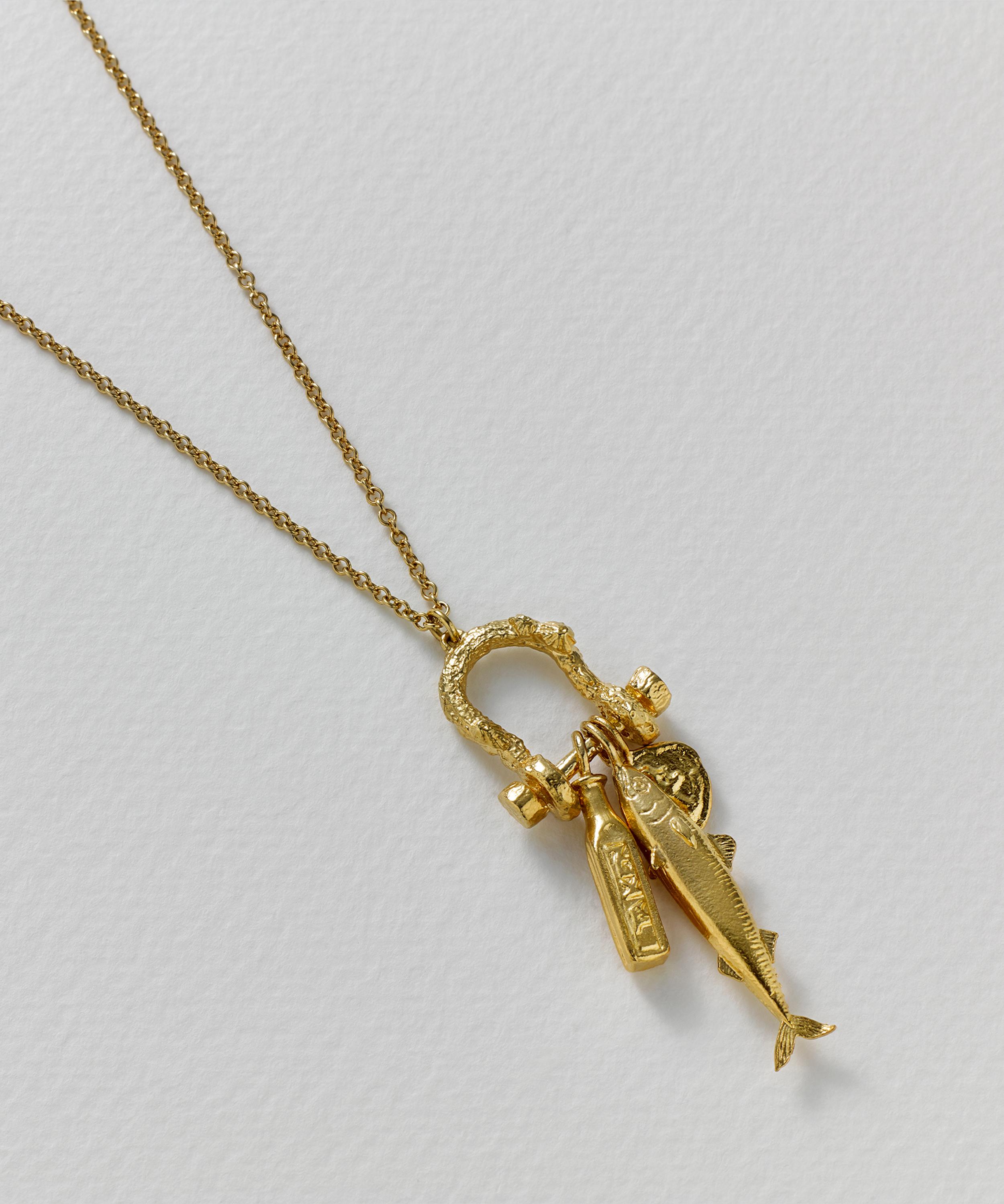 Alex Monroe - 22ct Gold-Plated Boatyard Link Mudlark Charm Necklace image number 2
