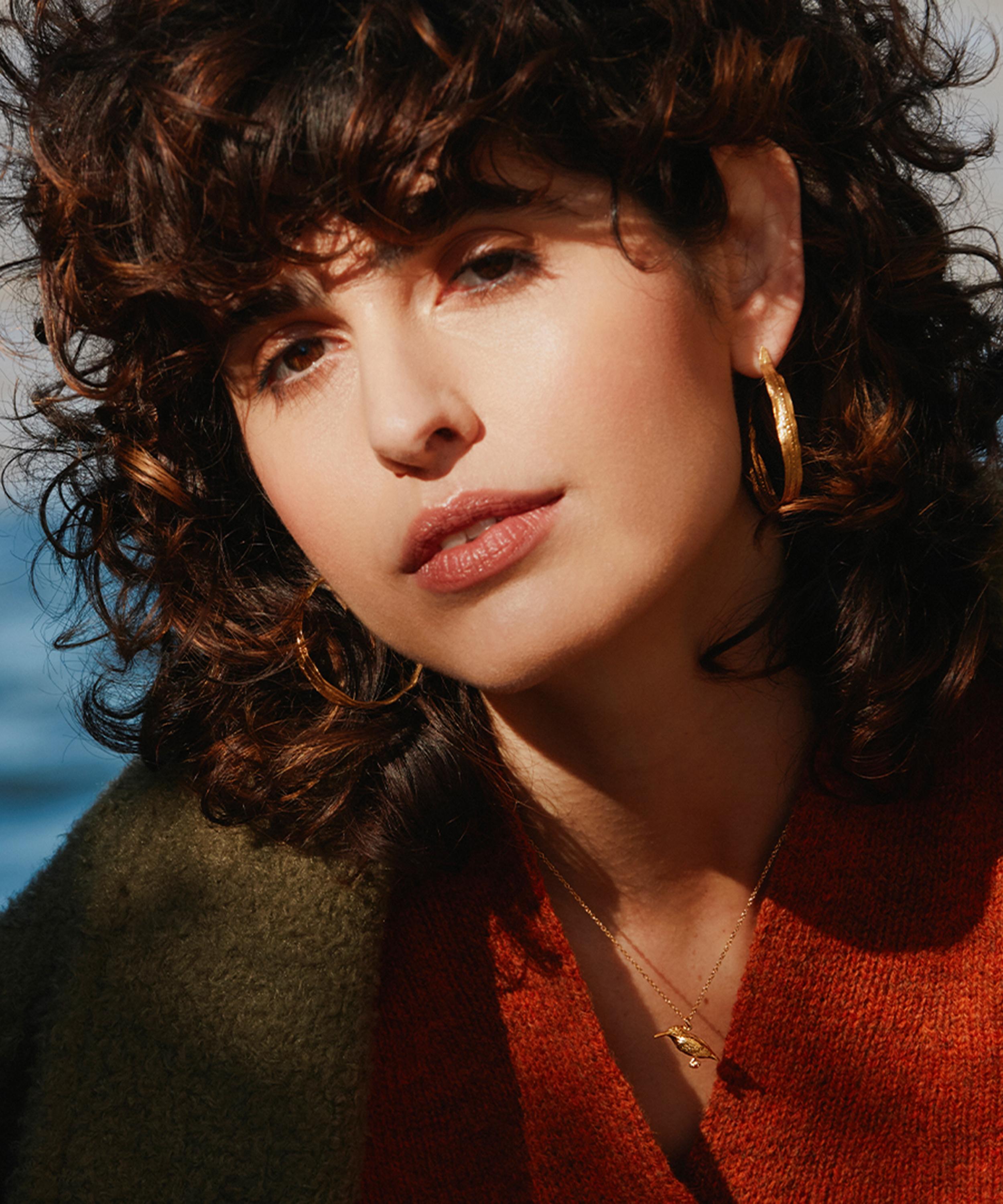 Alex Monroe - 22ct Gold-Plated Silver Eel Hoop Earrings image number 1