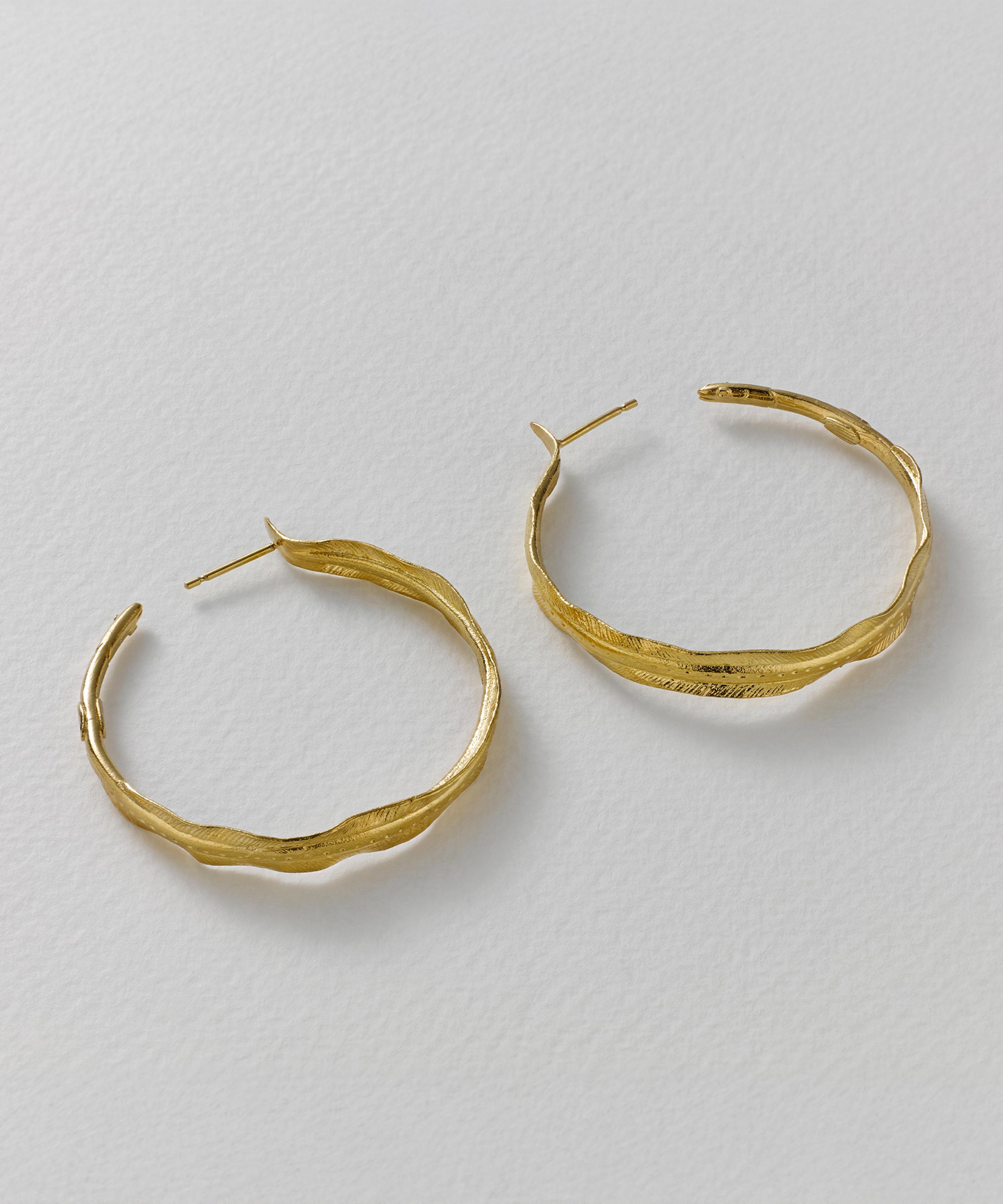 Alex Monroe - 22ct Gold-Plated Silver Eel Hoop Earrings image number 2