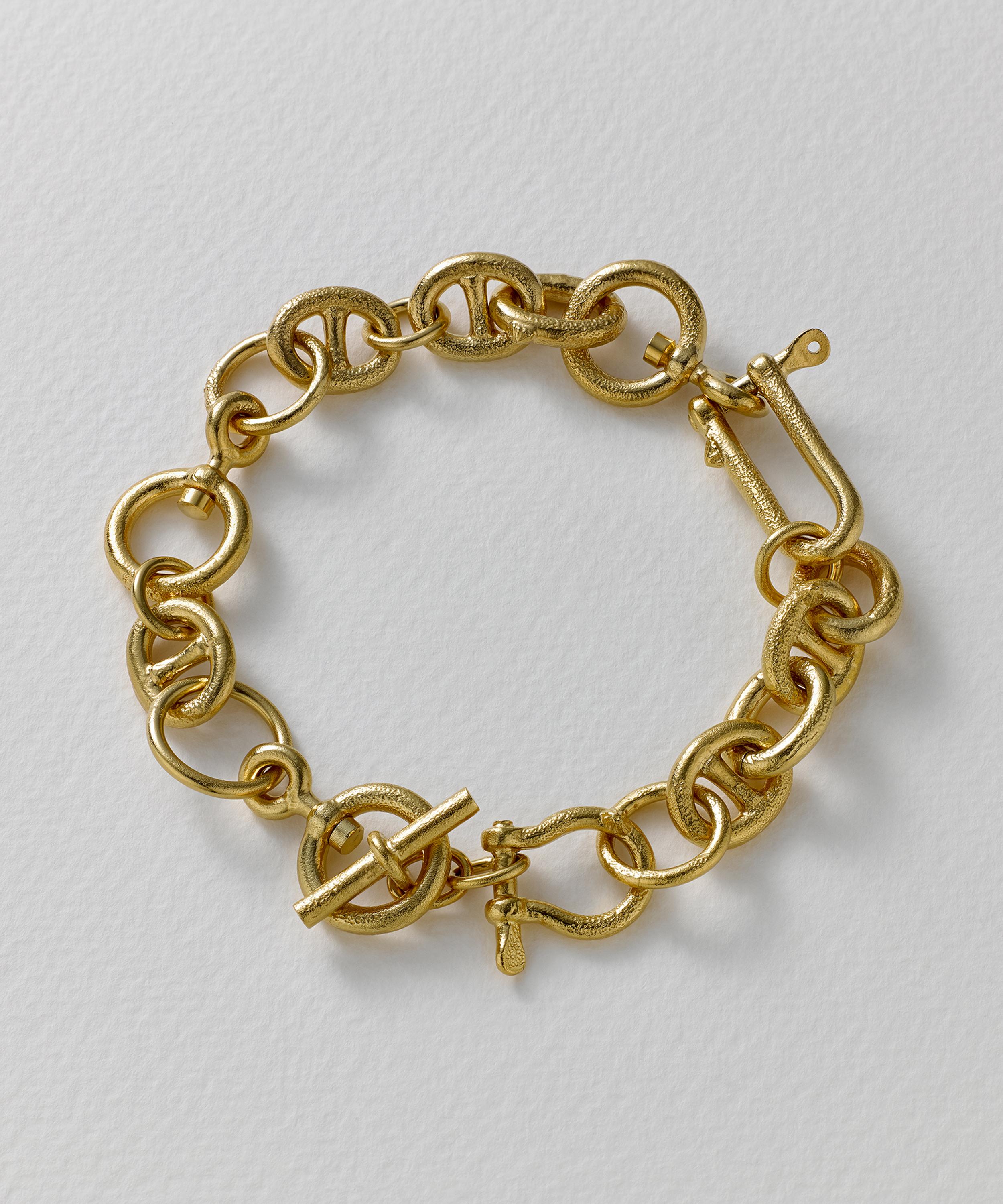 Alex Monroe - 22ct Gold-Plated Heavy Chain Boatyard Link Bracelet image number 2