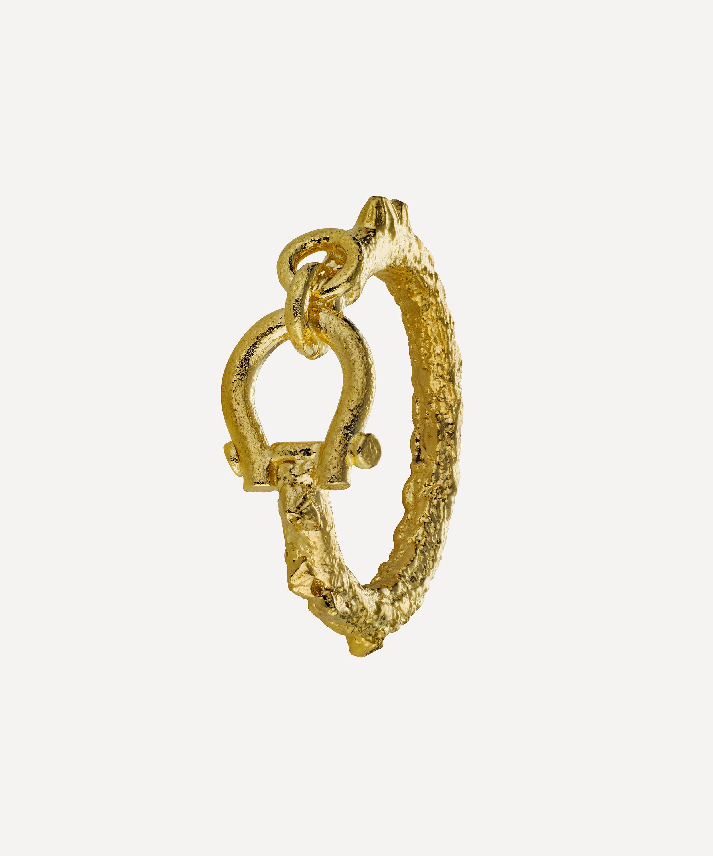 Alex Monroe - 22ct Gold-Plated Aged Boatyard Link Ring