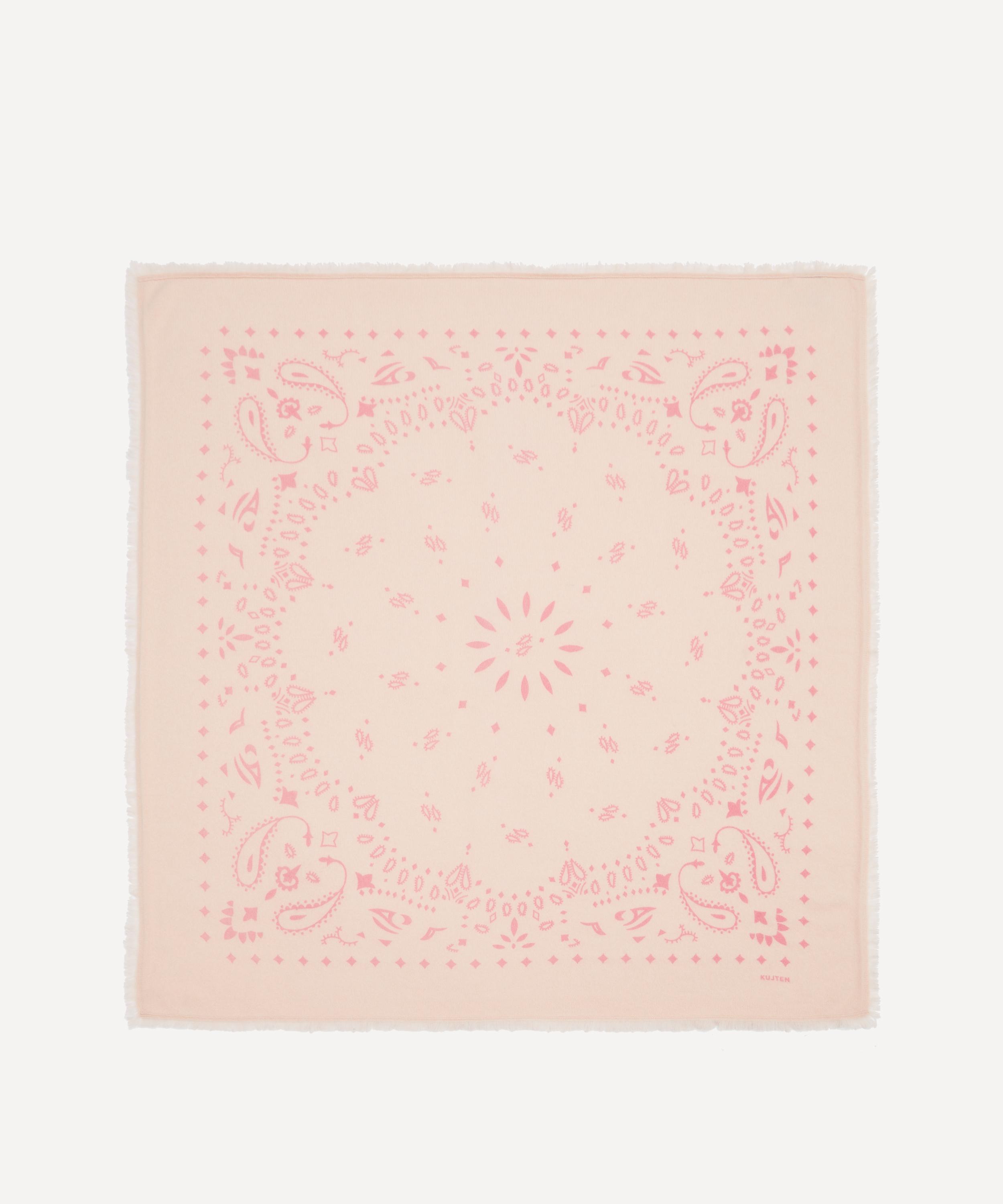 Kujten - Large Hachiko Black Printed Cashmere Bandana image number 1