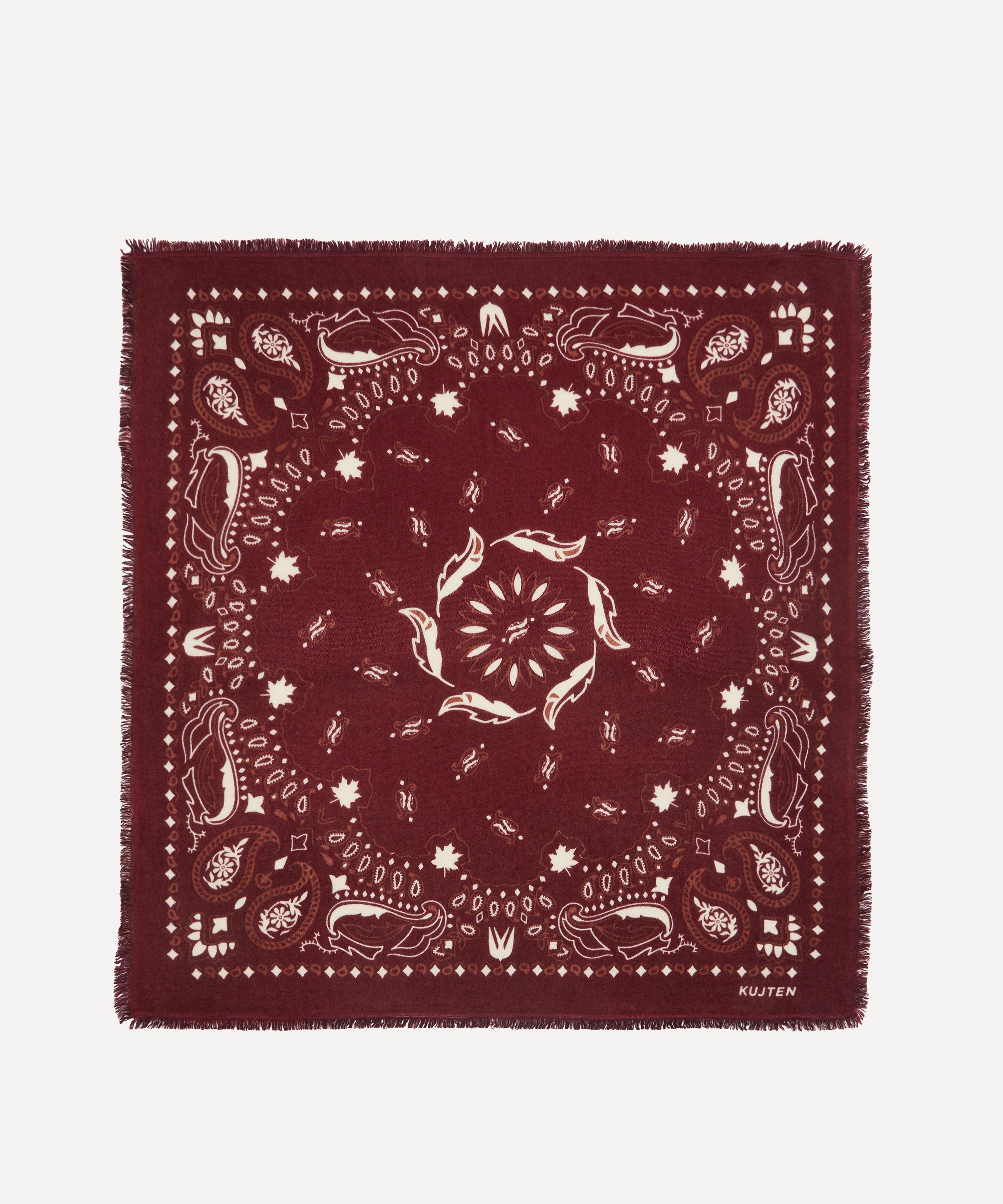 Kujten - Large Hachiko Feather Bico Printed Cashmere Bandana image number 1