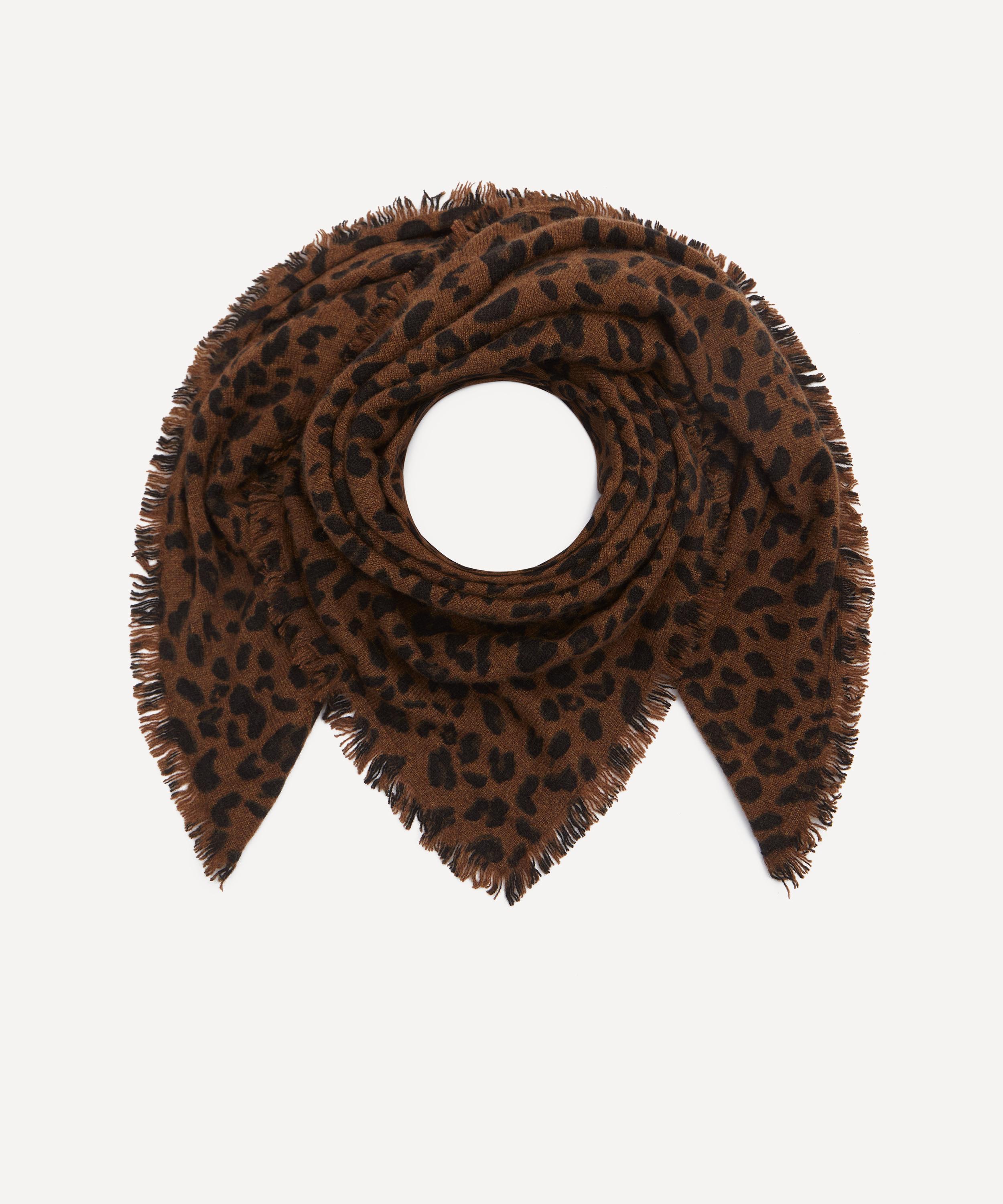 Kujten - Large Hachiko Leopard Print Cashmere Bandana