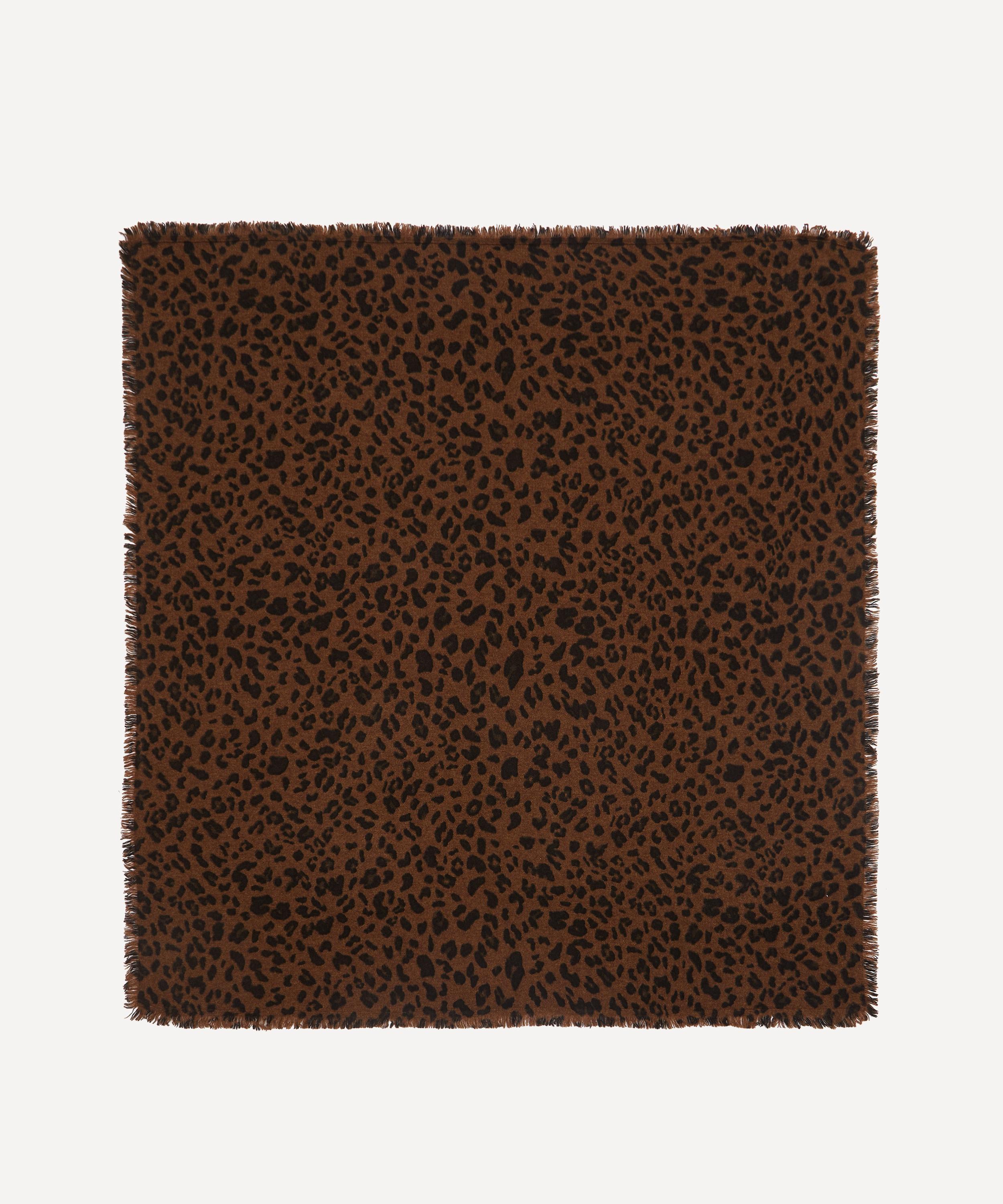 Kujten - Large Hachiko Leopard Print Cashmere Bandana image number 1