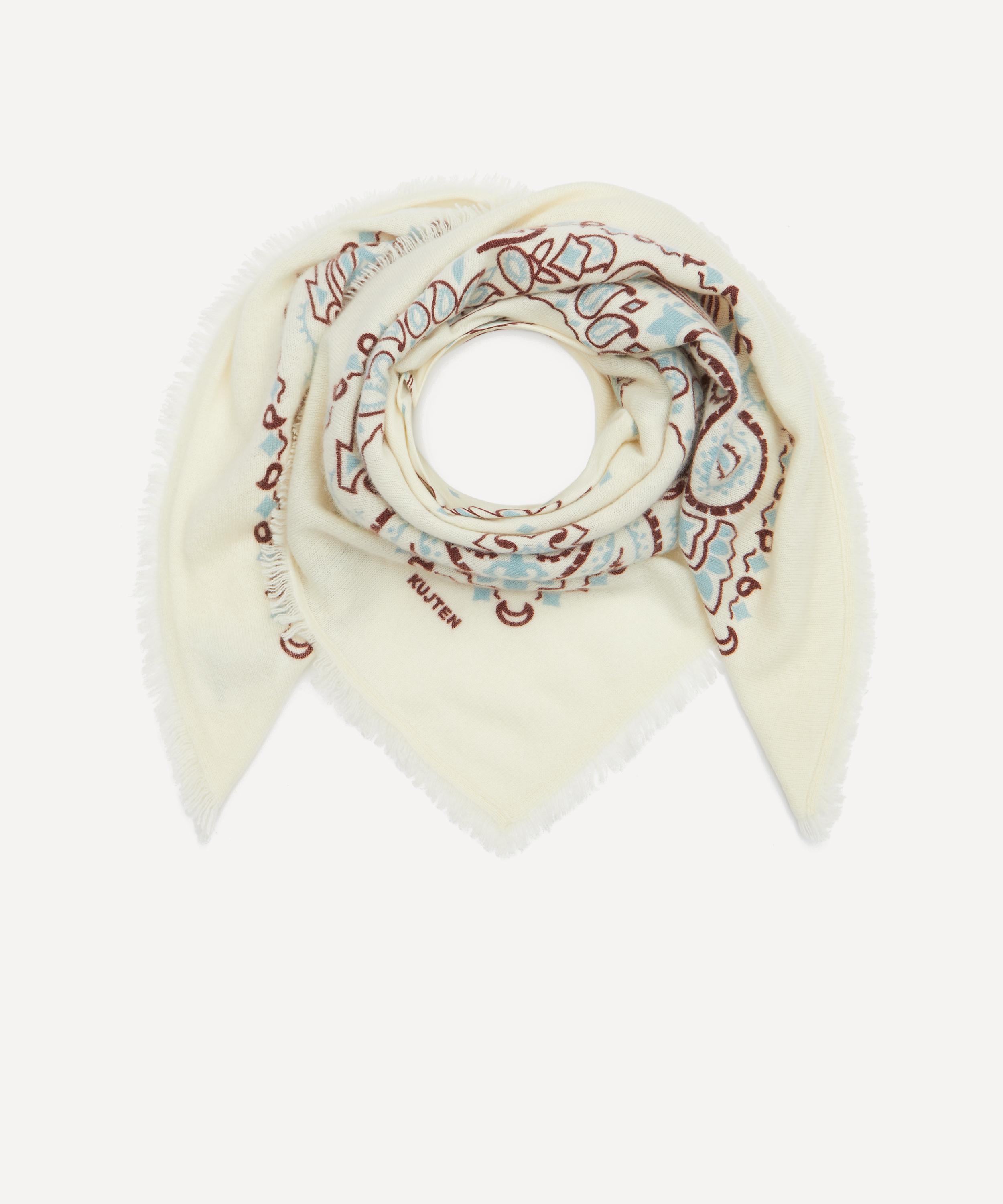 Kujten - Large Hachiko Bico Printed Cashmere Bandana