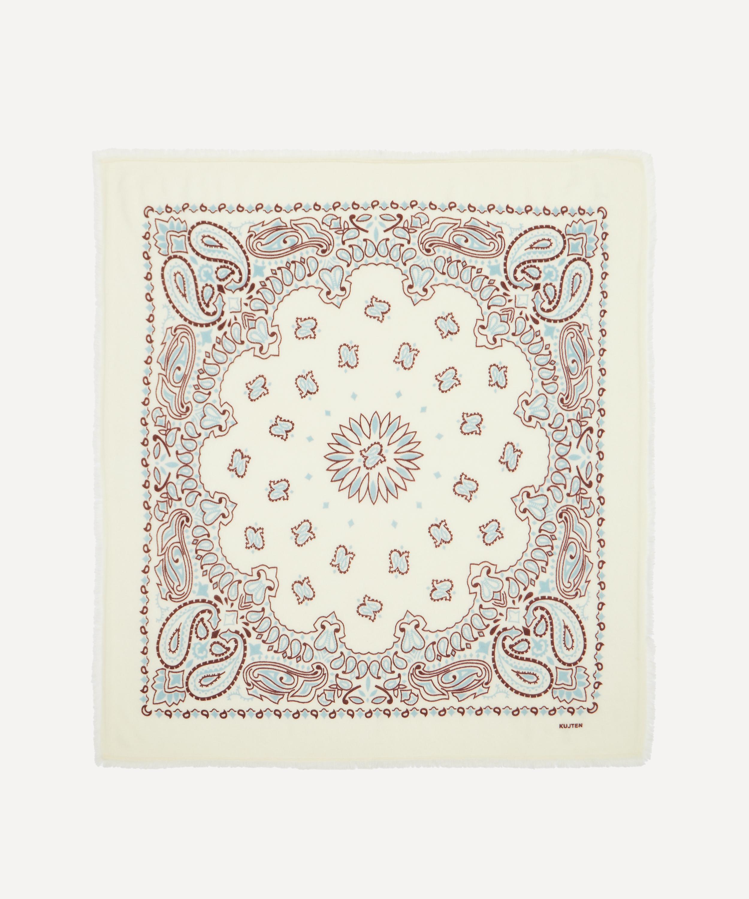 Kujten - Large Hachiko Bico Printed Cashmere Bandana image number 1