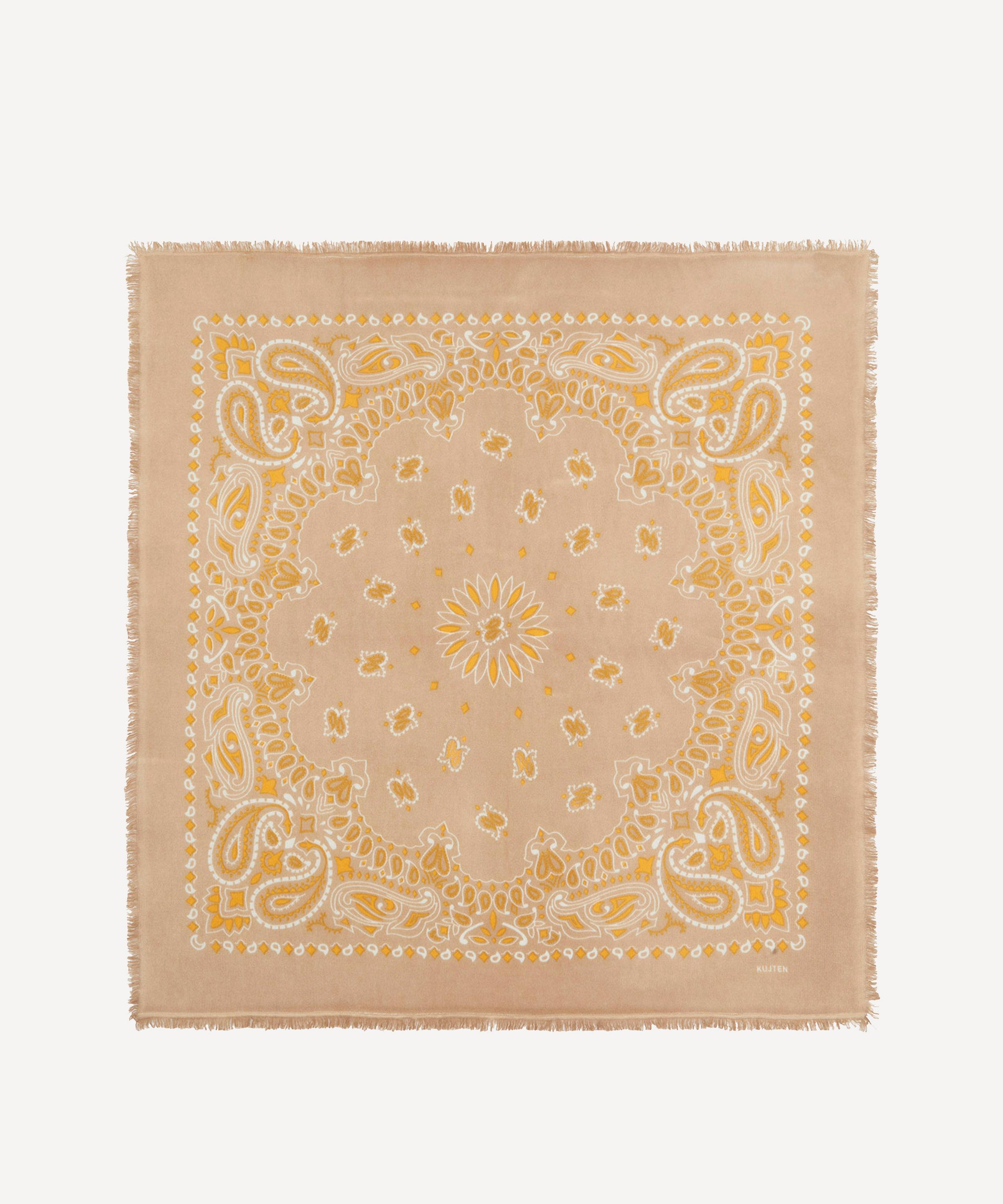 Kujten - Large Hachiko Bico Printed Cashmere Bandana image number 0