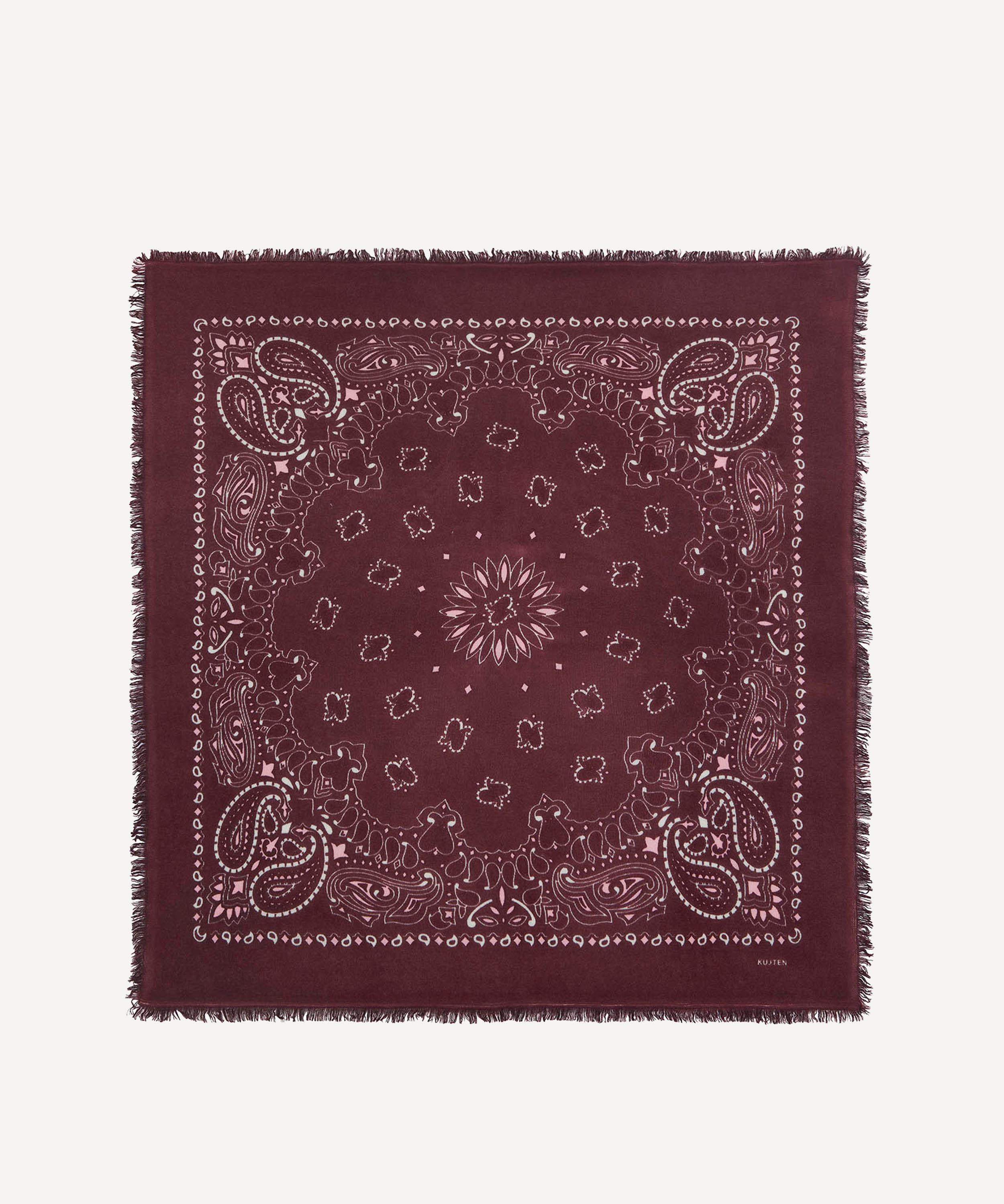 Kujten - Large Hachiko Bico Printed Cashmere Bandana image number 0