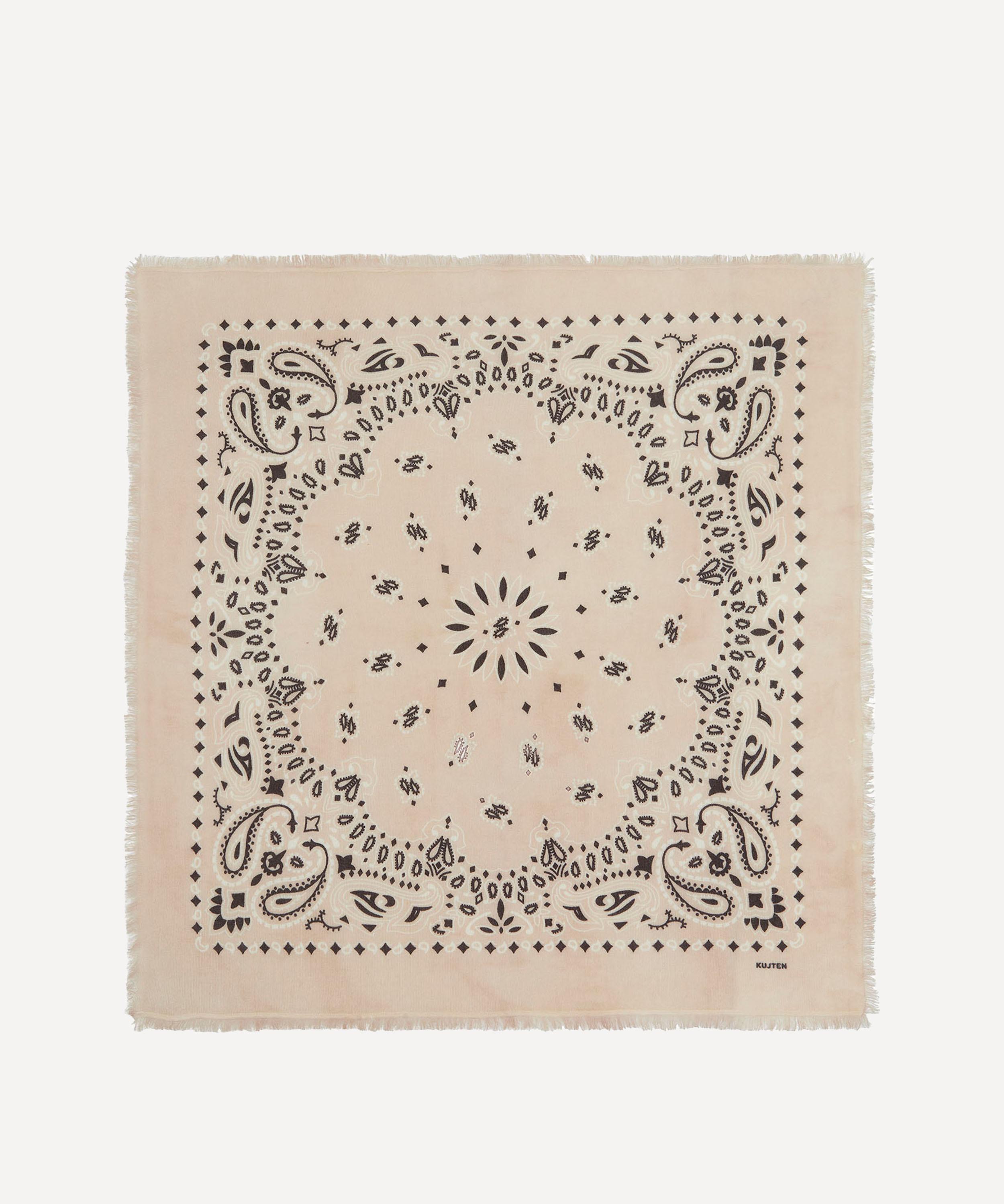 Kujten - Large Hachiko Bico Printed Cashmere Bandana image number 0