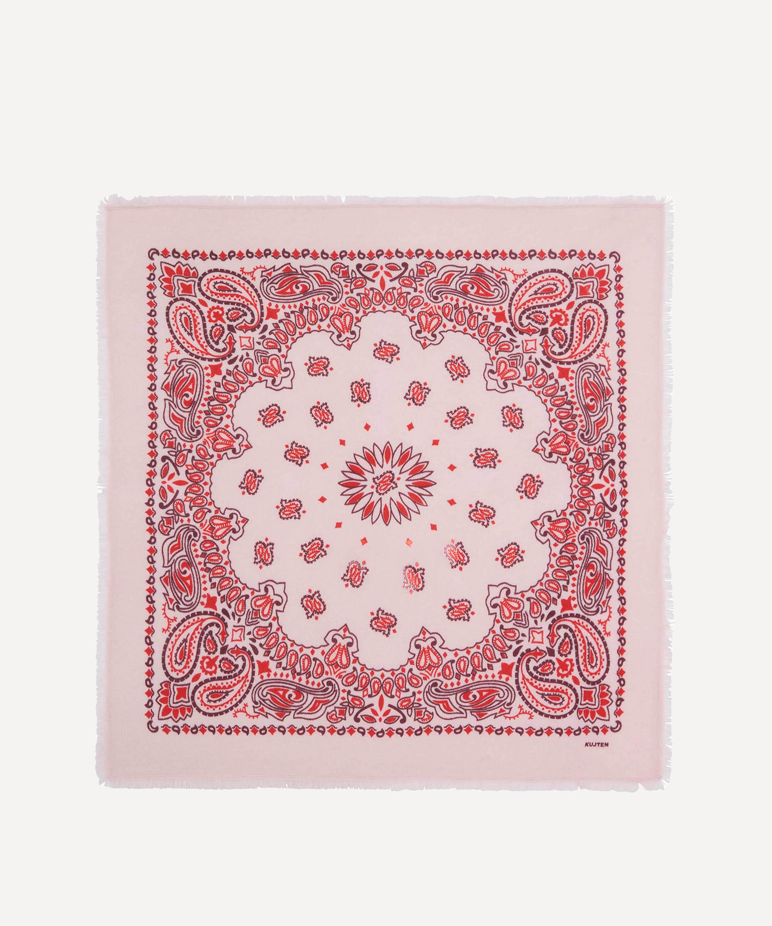 Kujten - Large Hachiko Bico Printed Cashmere Bandana image number 0
