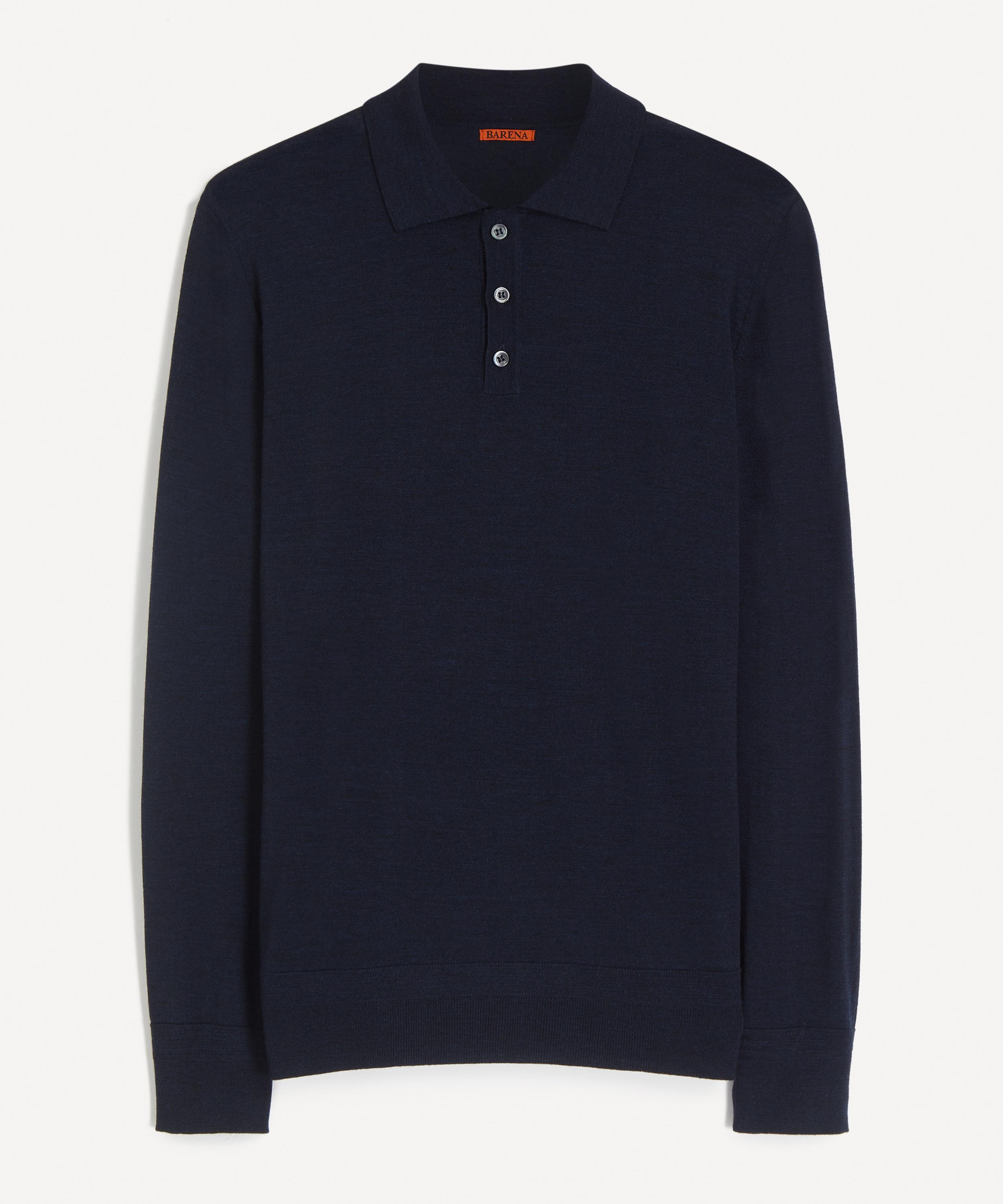 Barena - Navy Pevaron Merino Wool Polo&nbsp;