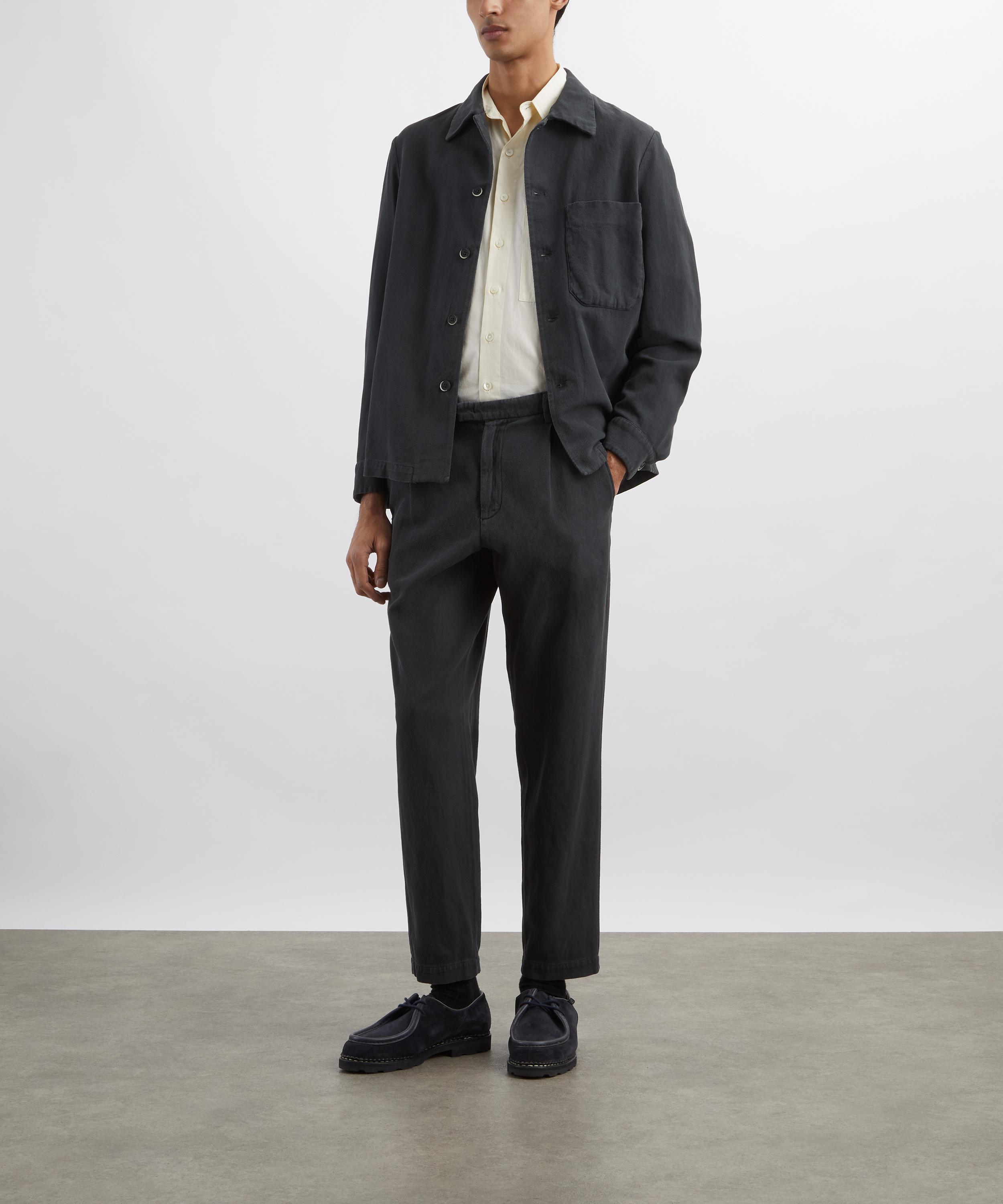 Barena - Black Masco Cotton-Linen Trousers image number 1