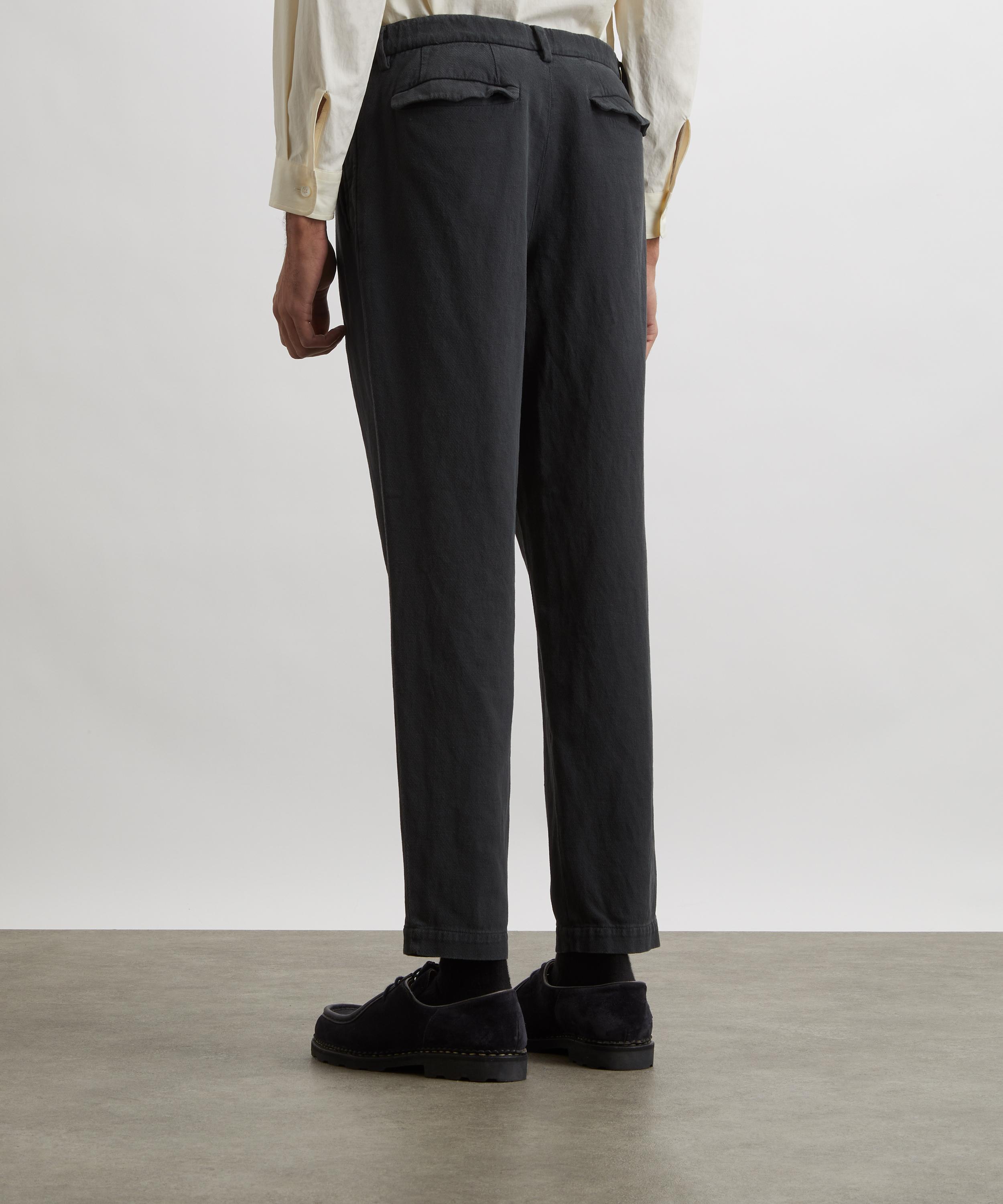 Barena - Black Masco Cotton-Linen Trousers image number 3