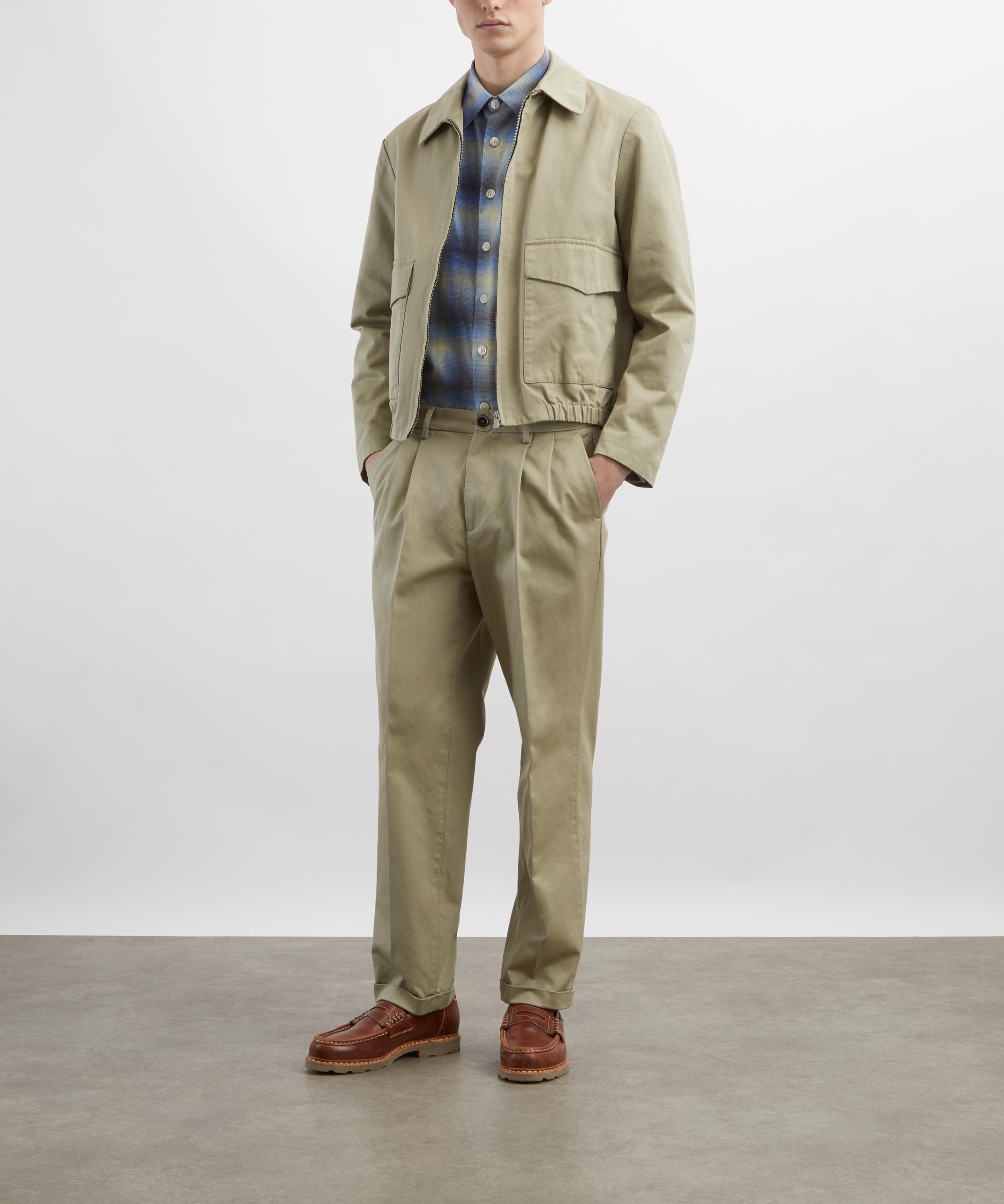 Barena - Sage Drapier Double-Pleated Cotton Trousers image number 1